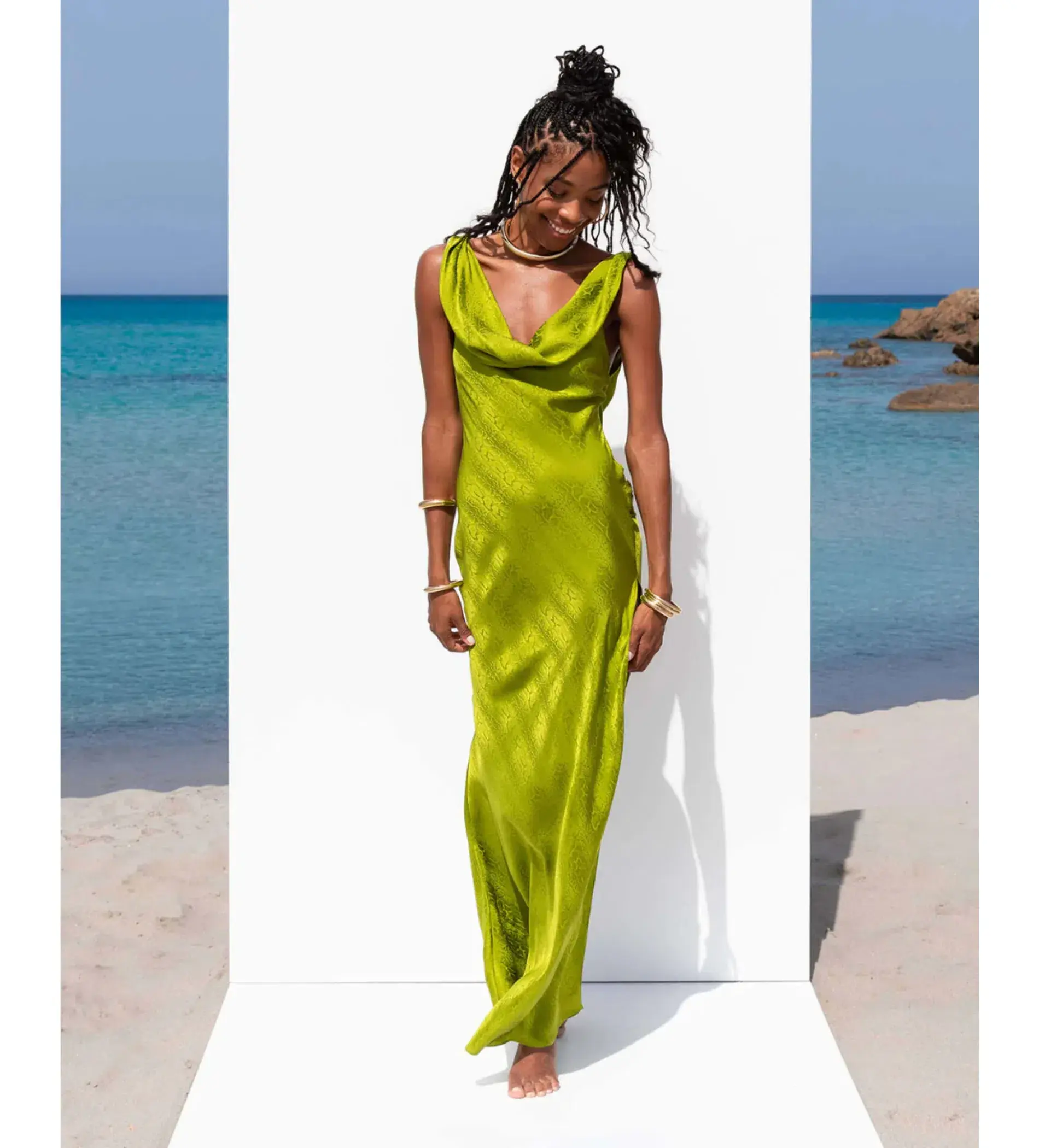Rat and Boa Navarro Dress Lime Size M / AU 10 - Image 2
