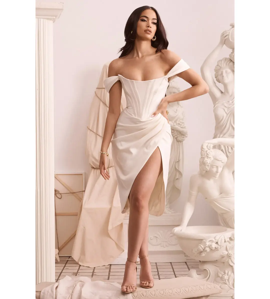 House of CB Loretta Dress in Ivory Size XS / AU 6 for rent on The Volte - main image