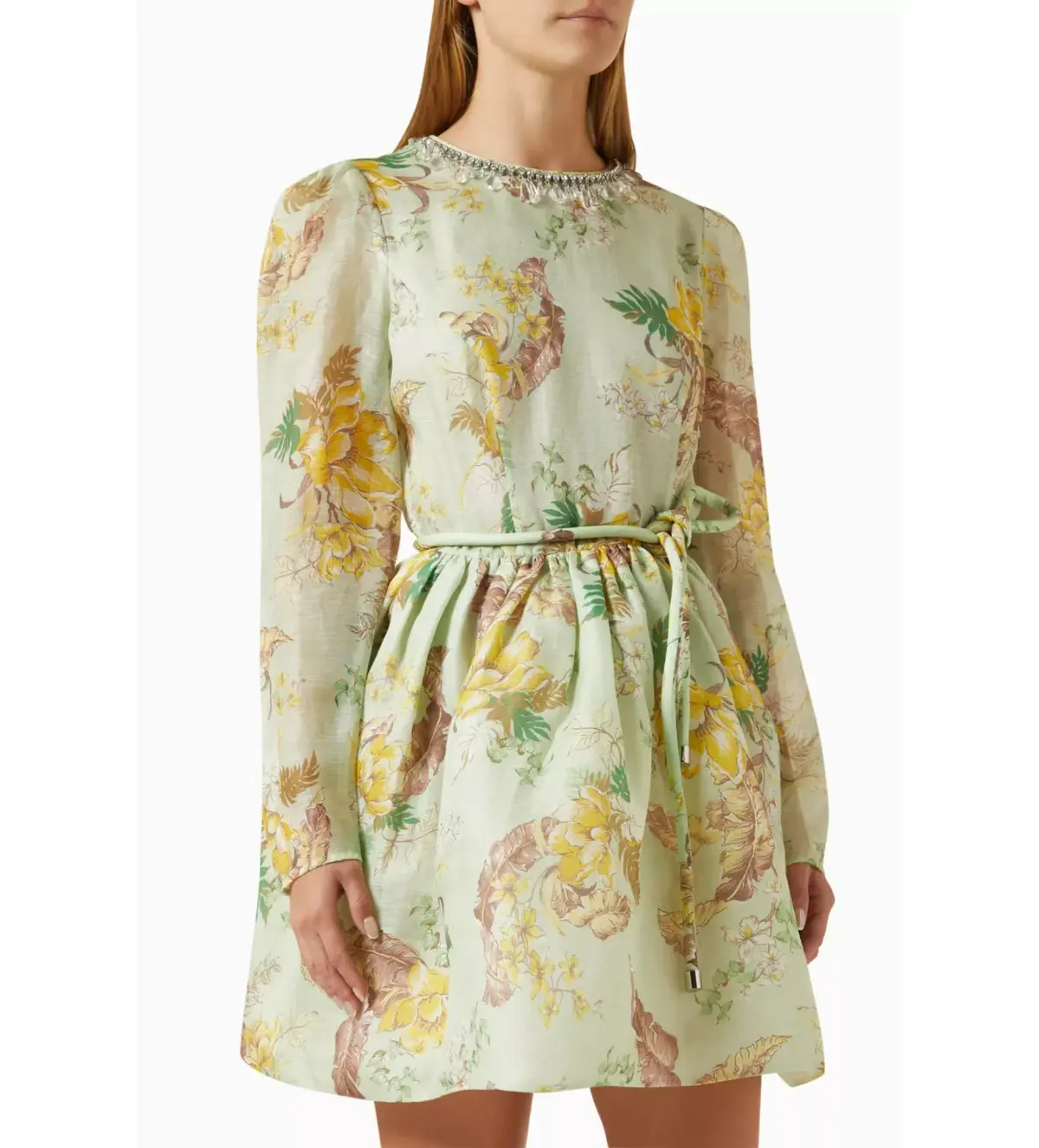 Zimmermann Matchmaker Tulip Mini Dress in Mint Tropical Floral Size 2 / AU 12 - Image 2