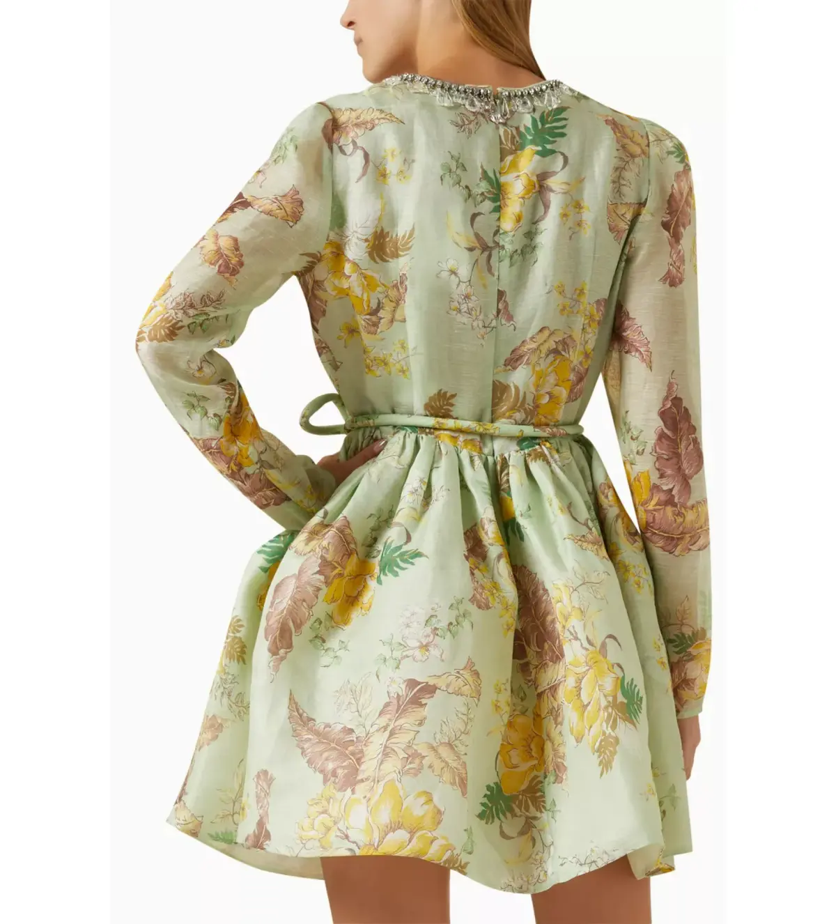 Zimmermann Matchmaker Tulip Mini Dress in Mint Tropical Floral Size 2 / AU 12 - Image 3