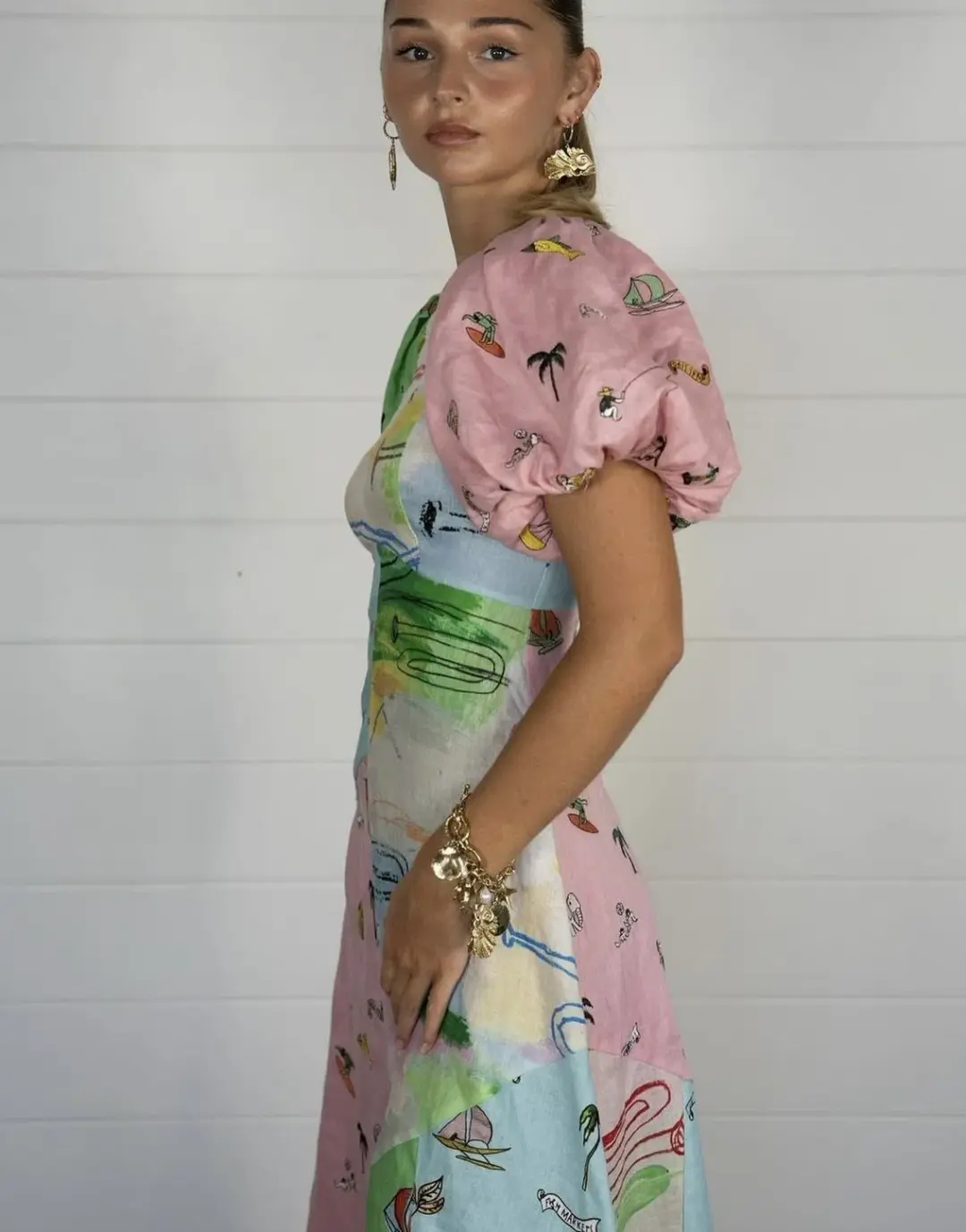 Alemais Jet Midi Dress Multi Size AU 12 for rent on The Volte - main image