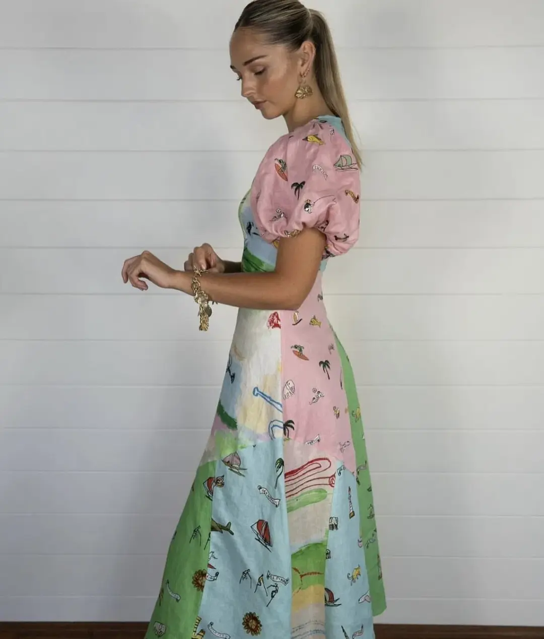 Alemais Jet Midi Dress Multi Size AU 12 for rent on The Volte - main image