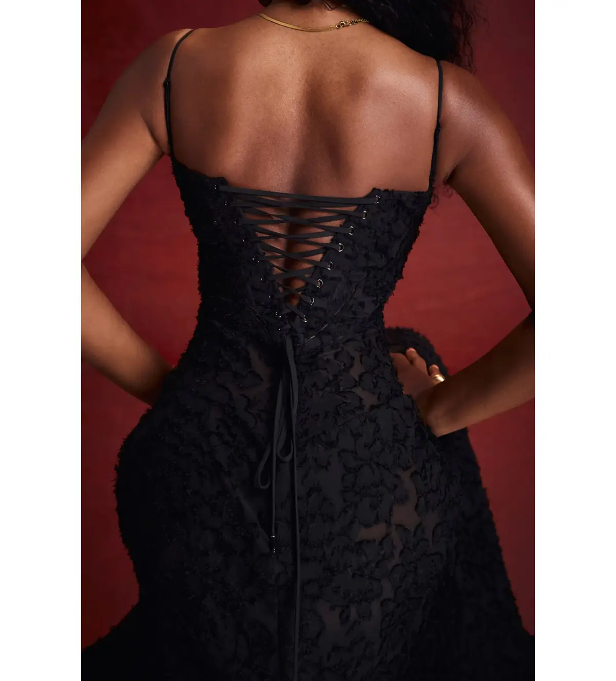 House of CB Seren Floral Lace Back Maxi Dress Black Size XS / AU 6 - Image 5