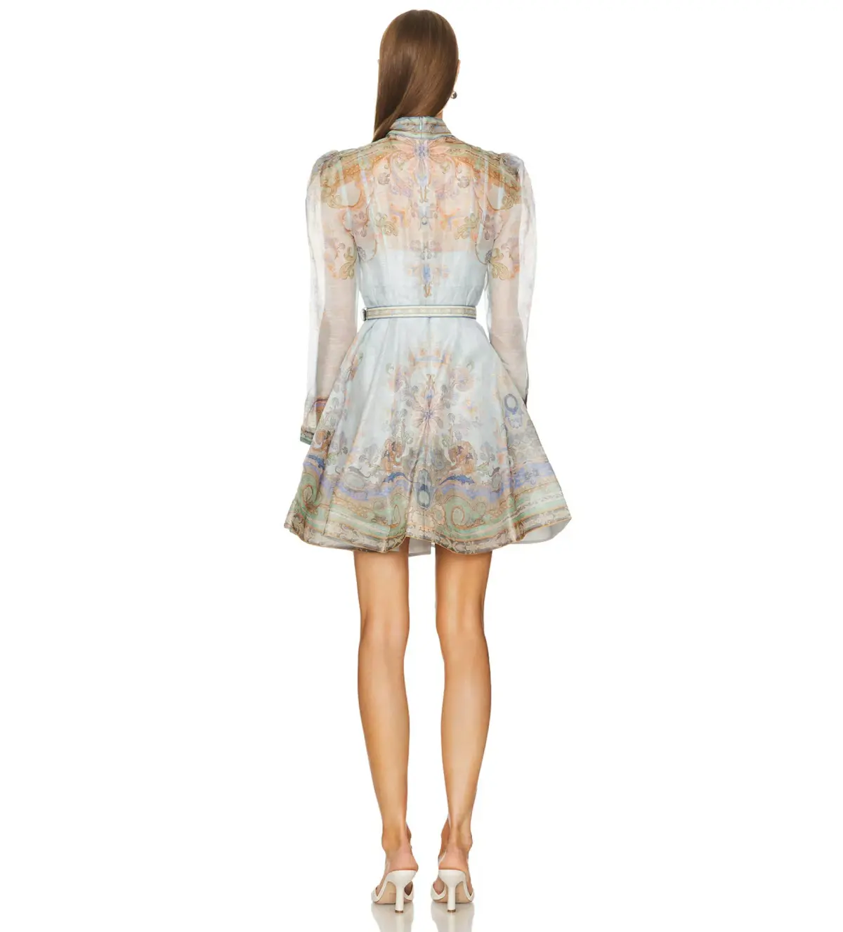 Zimmermann Eden Belted Mini Dress Blue Paisley Size 0 / AU 8 - Image 3