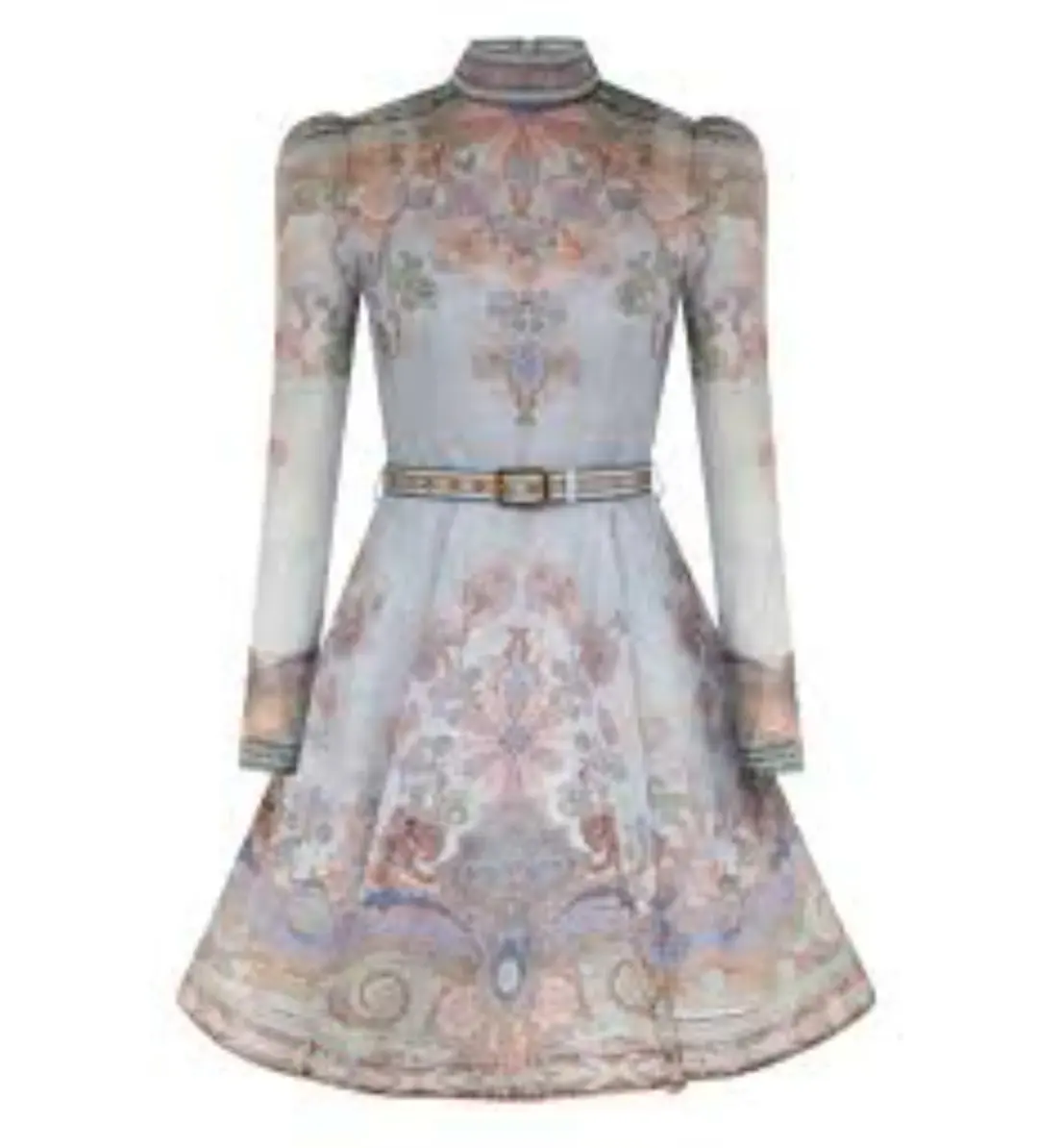Zimmermann Eden Belted Mini Dress Blue Paisley Size 0 / AU 8 for rent on The Volte - main image