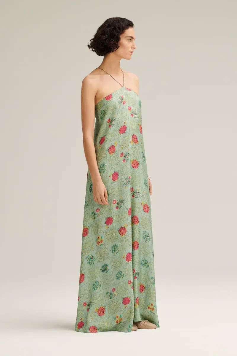 Scanlan Theodore Silk Lattice Dress Green Size 8 - Image 1