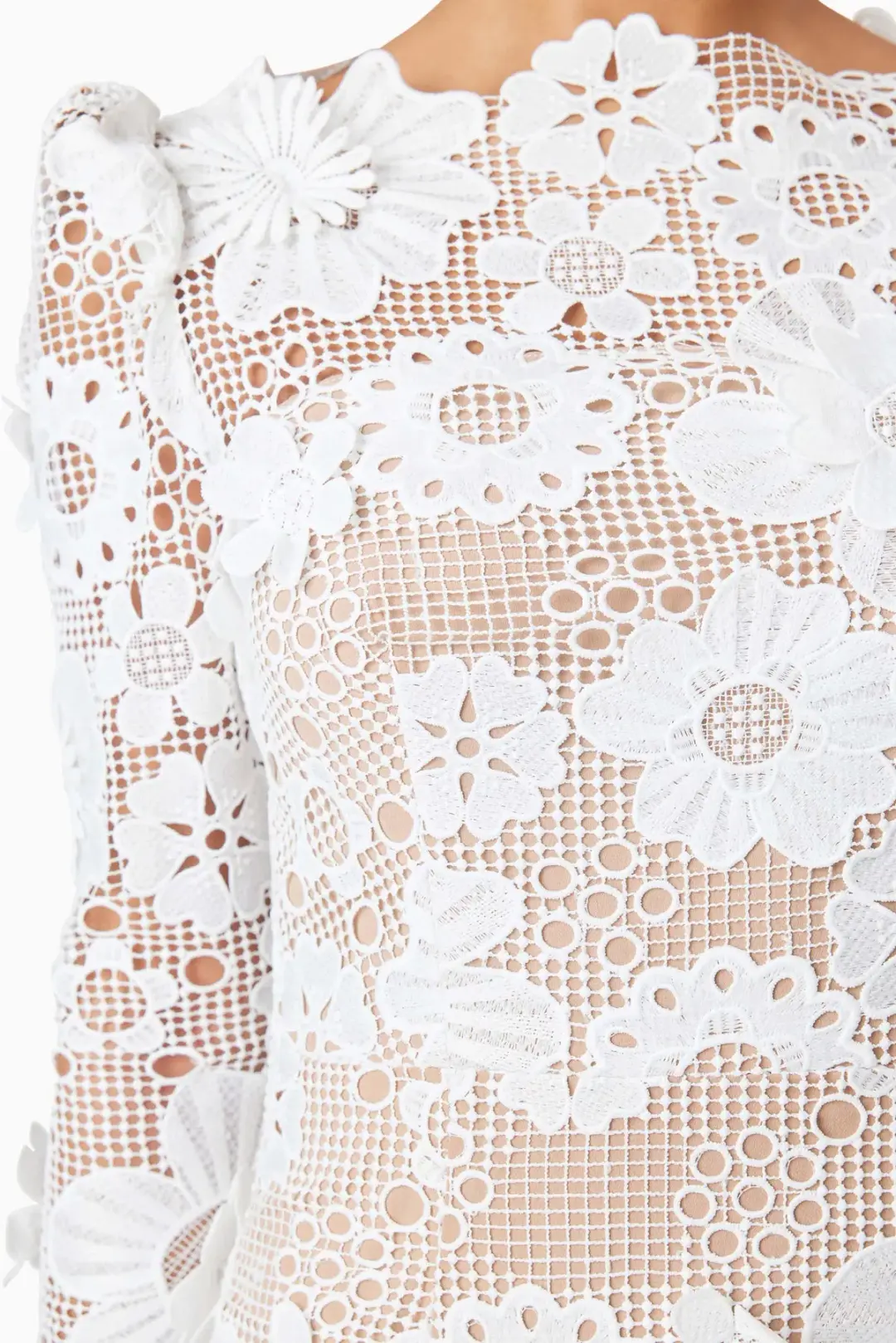 Elliatt Autumn Long Sleeve Midi Dress in White Size 10 for rent on The Volte - main image