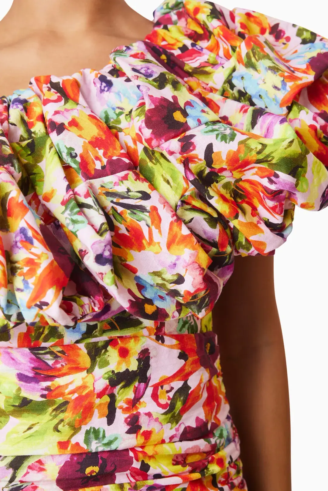 Elliatt Elira Printed Mini Dress in Floral Multi Size 10 for rent on The Volte - main image