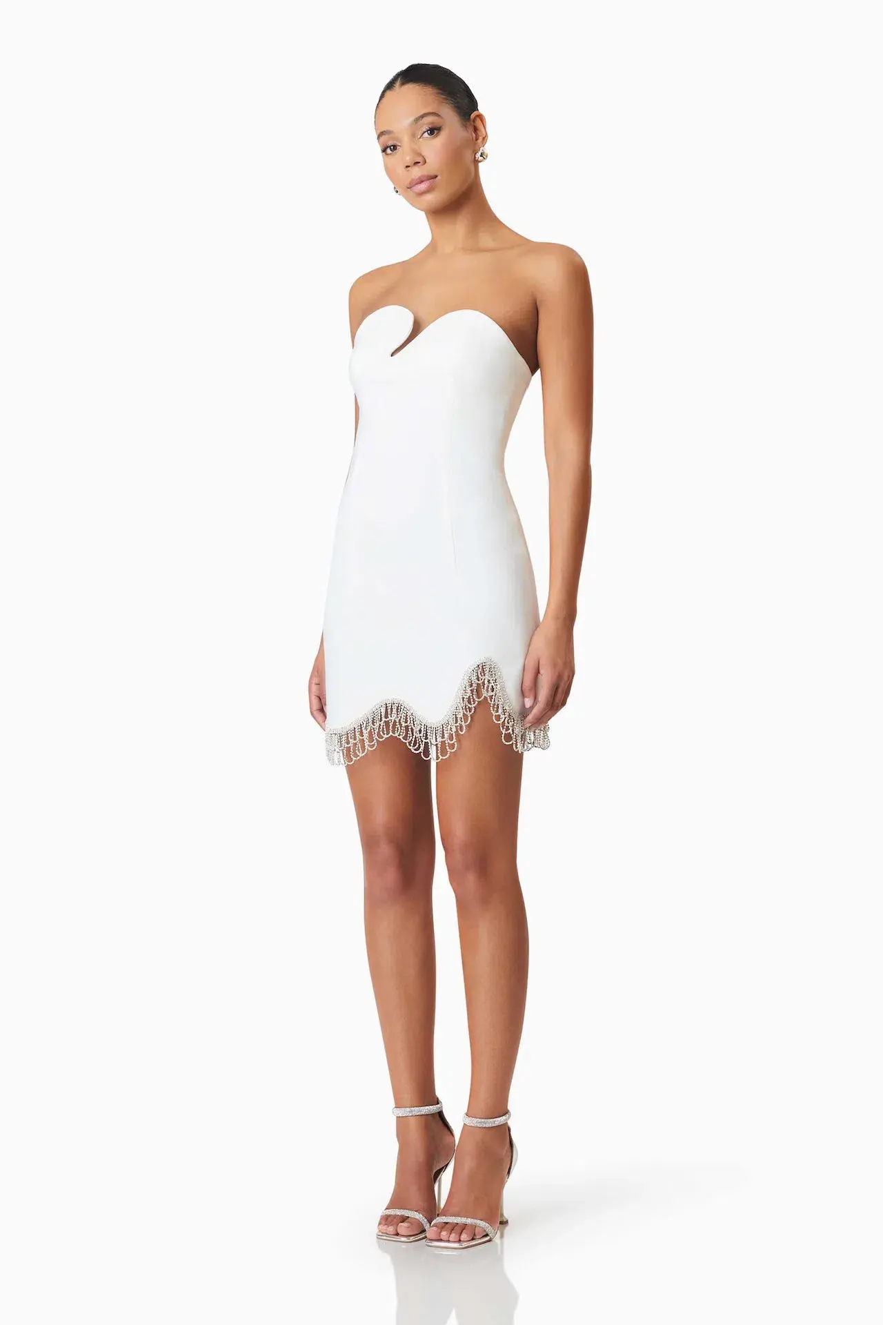 Elliatt Delia Party Mini Dress in White Size 8 - Image 2