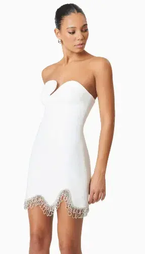 Elliatt Delia Party Mini Dress in White Size 8 - Image 5