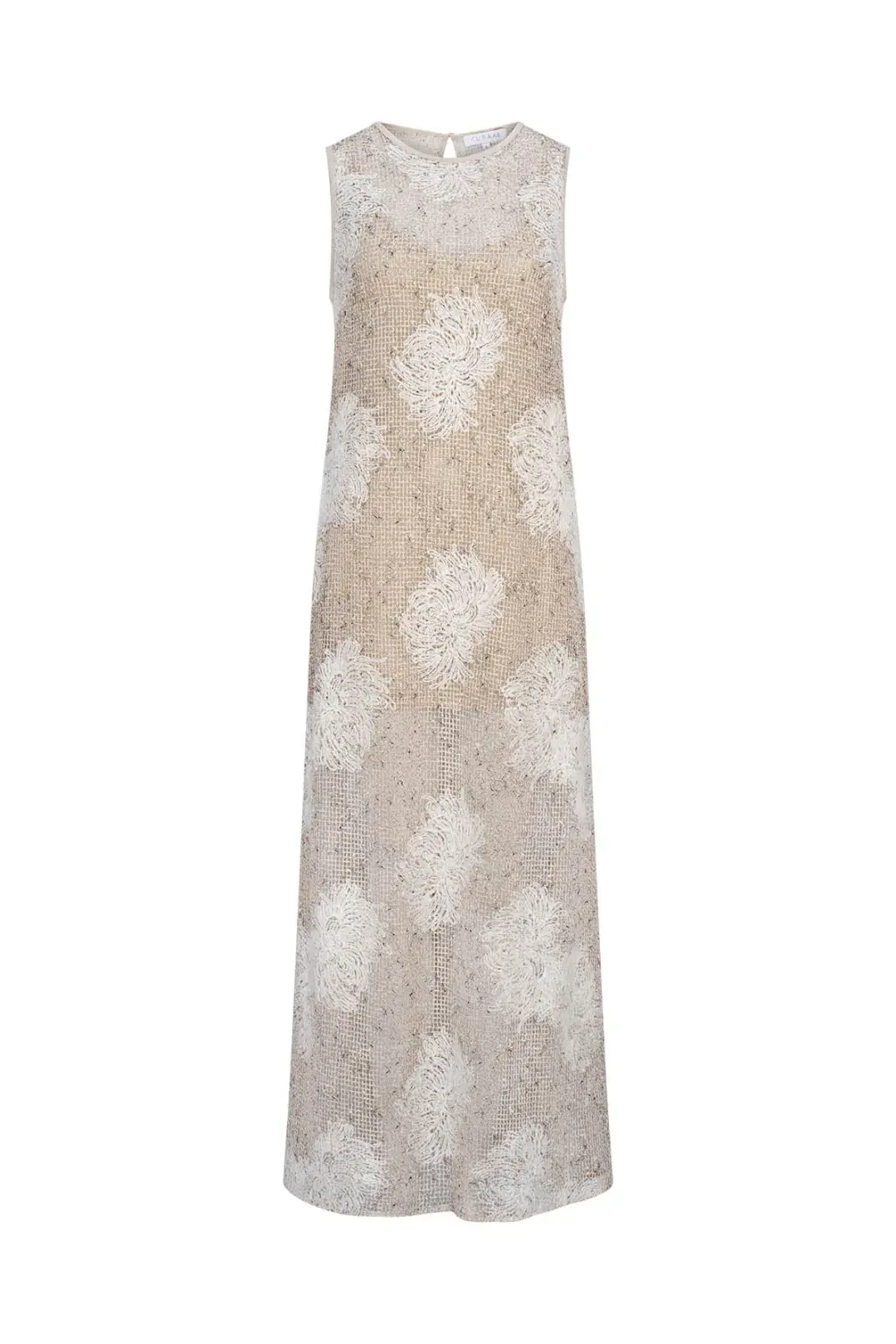 Curaae by Elliatt Samieka Crochet Midi Dress in Beige Size 10 for rent on The Volte - main image