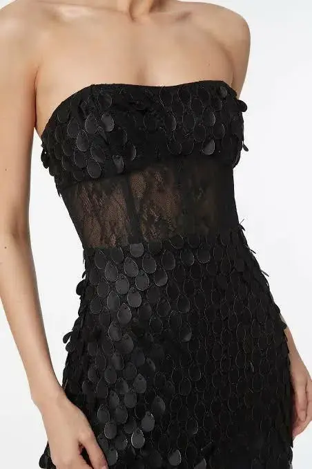 Manning Cartell Supreme Extreme Strapless Gown Black Size AU 6 for rent on The Volte - main image