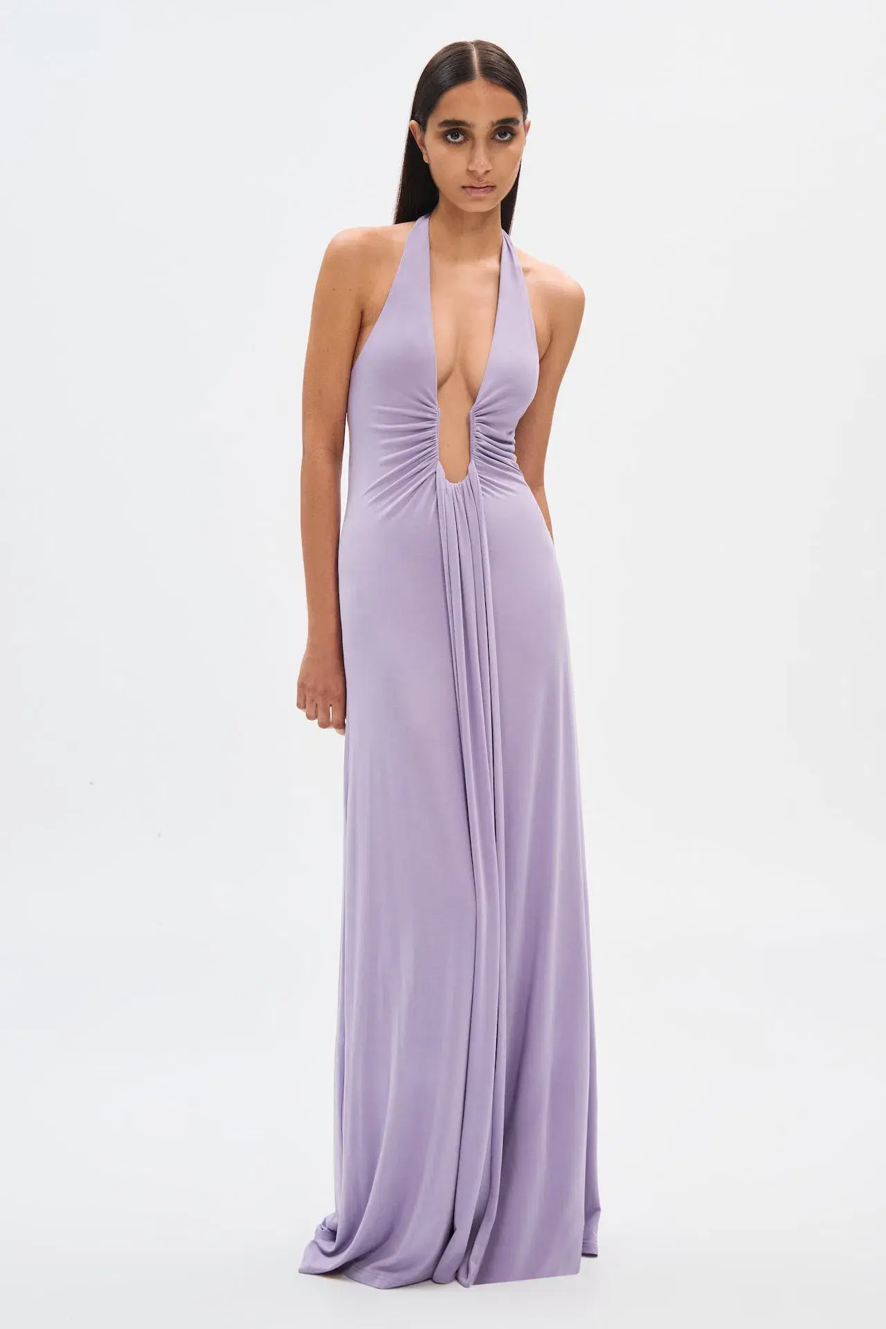 Misha Jennifer Cupro Maxi Dress Lilac Size 8 - Image 2