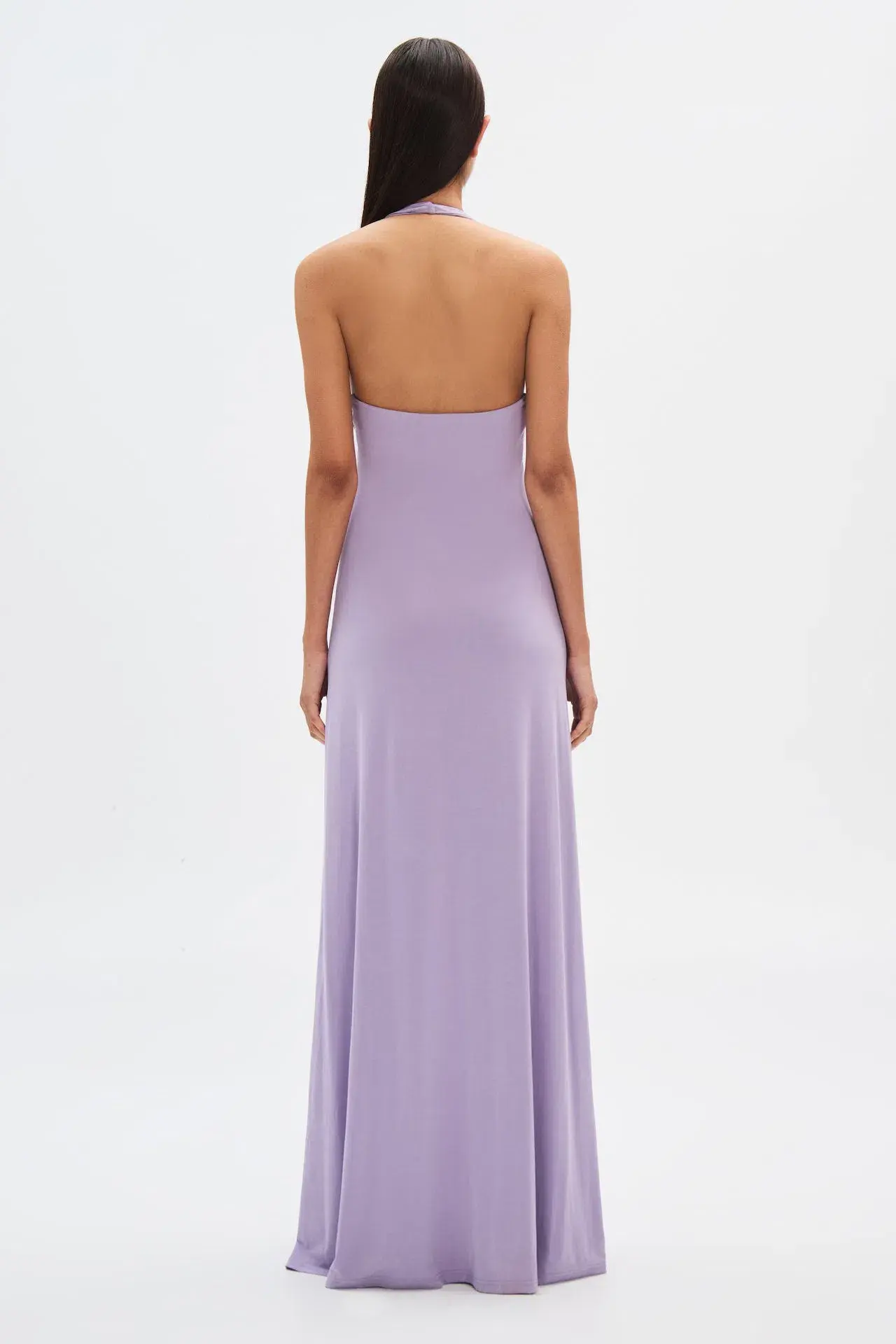 Misha Jennifer Cupro Maxi Dress Lilac Size 8 - Image 3