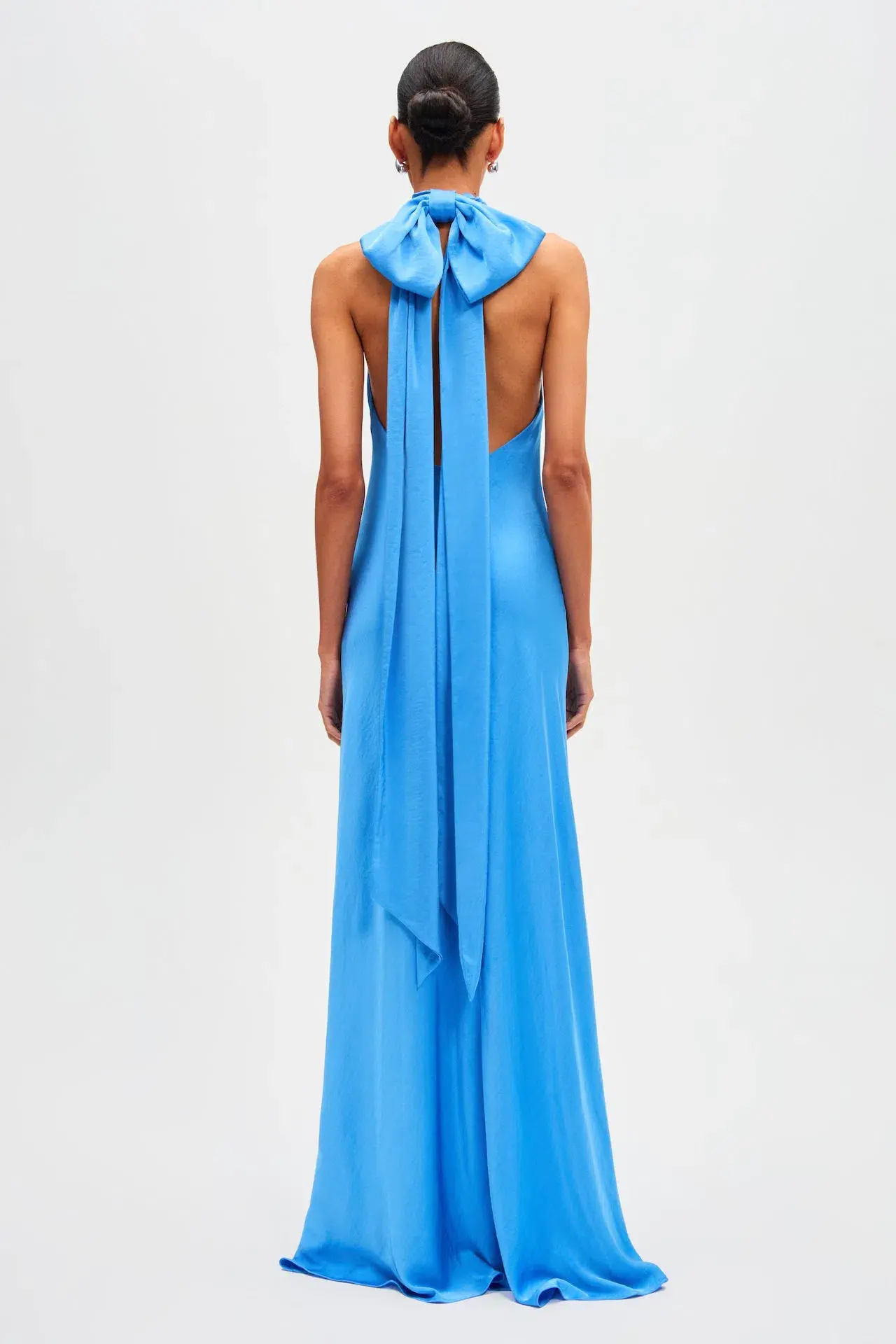 Misha The Evianna Satin Maxi Dress Lapis Blue Size 12 - Image 5