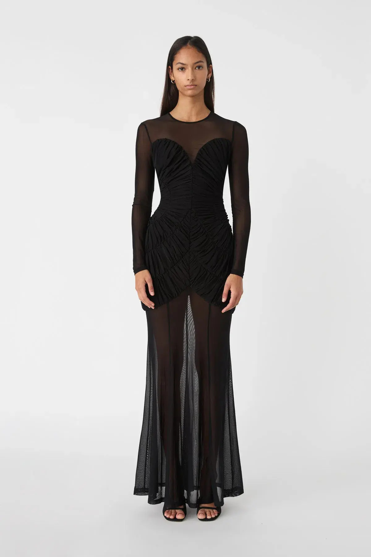 Misha Talitha Fine Mesh Maxi Dress Black Size 10 - Image 1