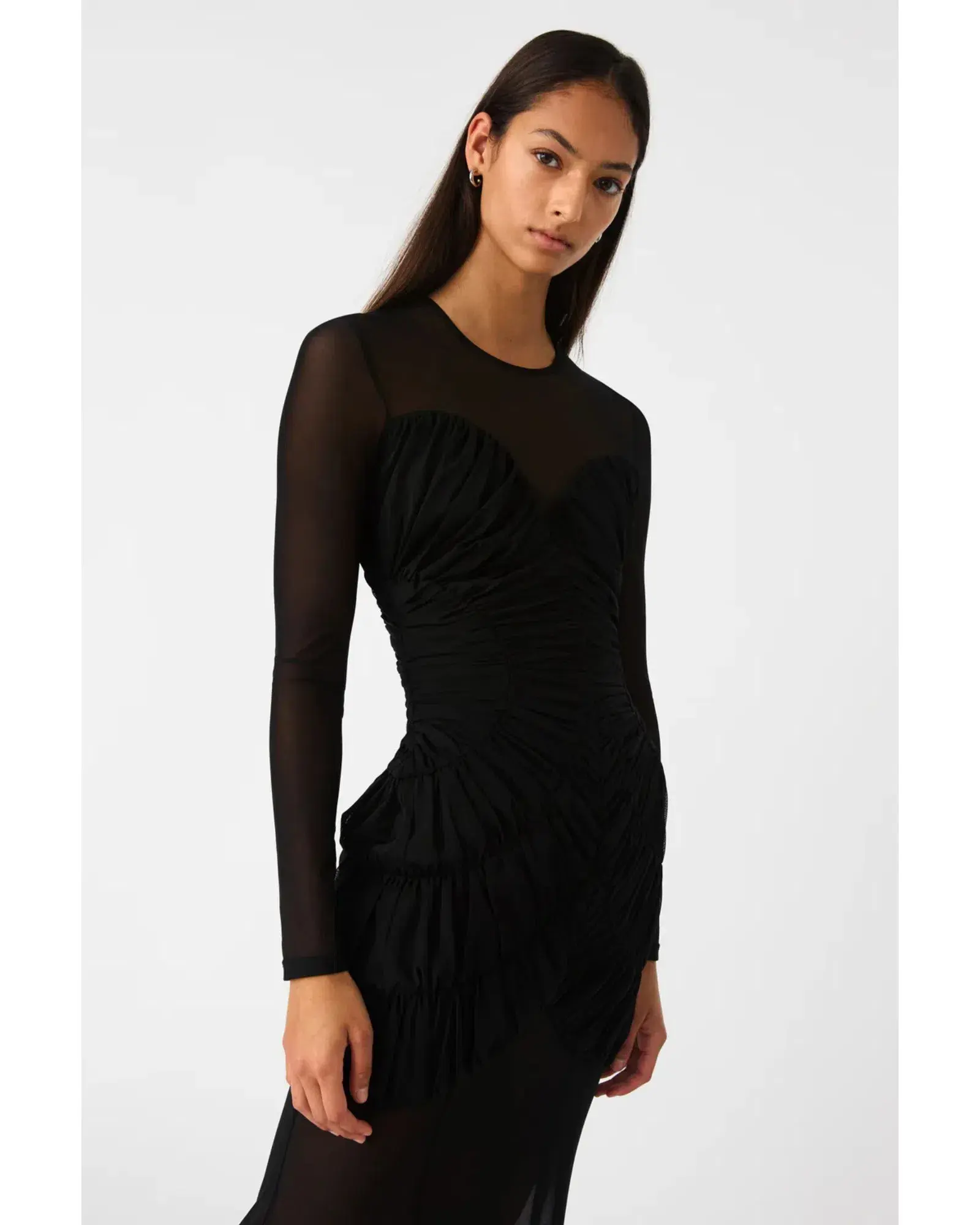 Misha Talitha Fine Mesh Maxi Dress Black Size 10 - Image 4