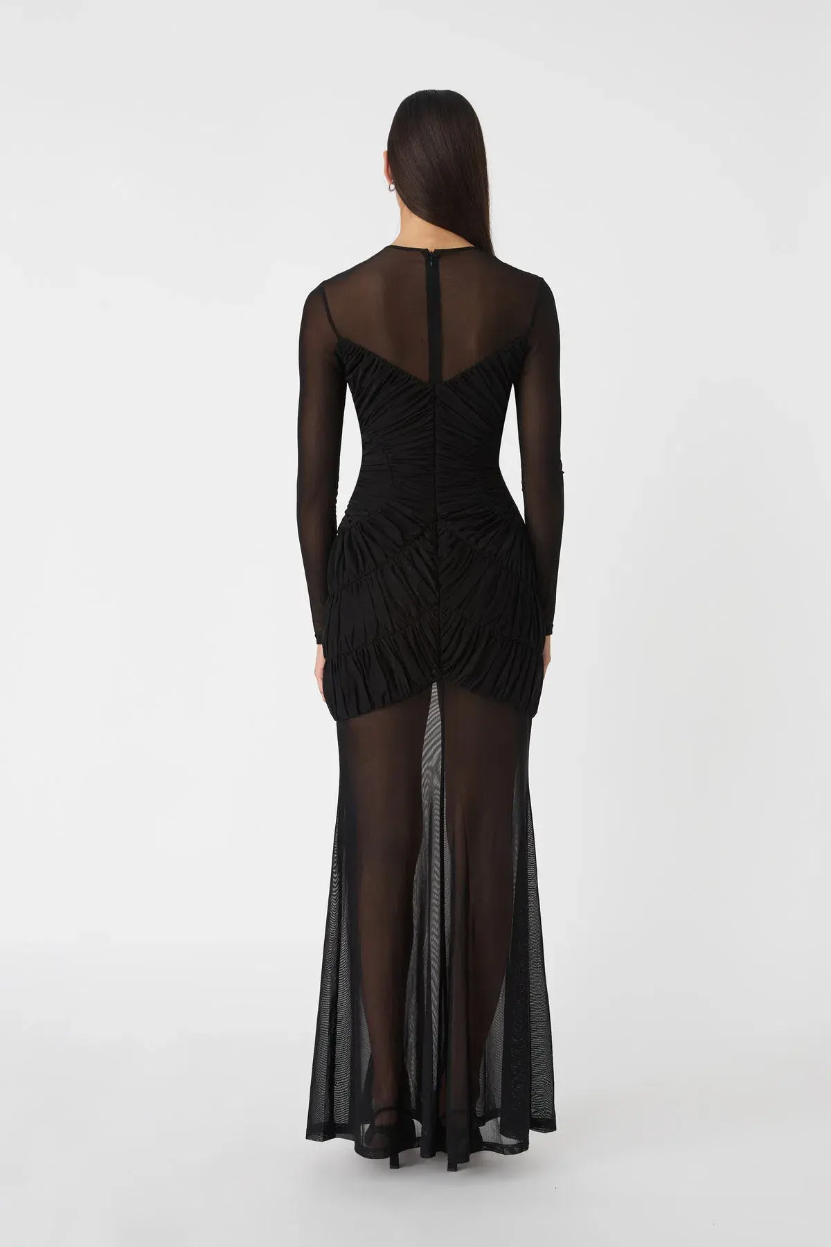 Misha Talitha Fine Mesh Maxi Dress Black Size 10 - Image 3
