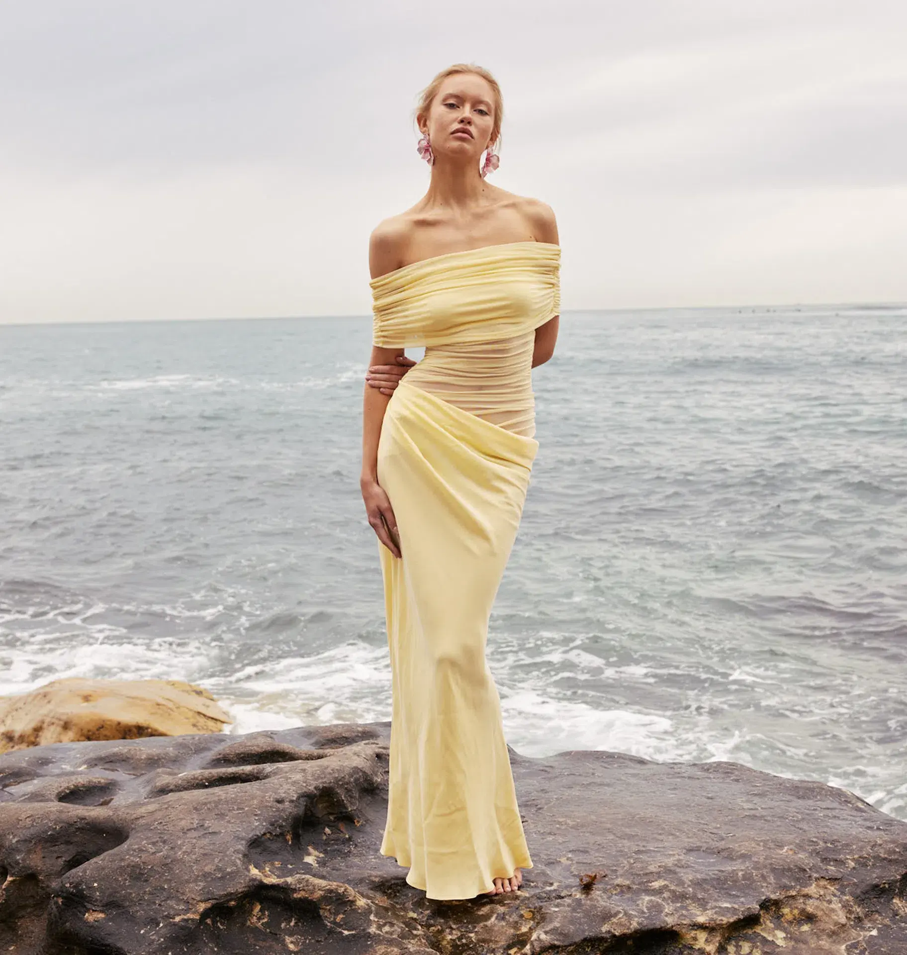 Benni Nico Off Shoulder Maxi Dress Butter Size 10 - Image 1