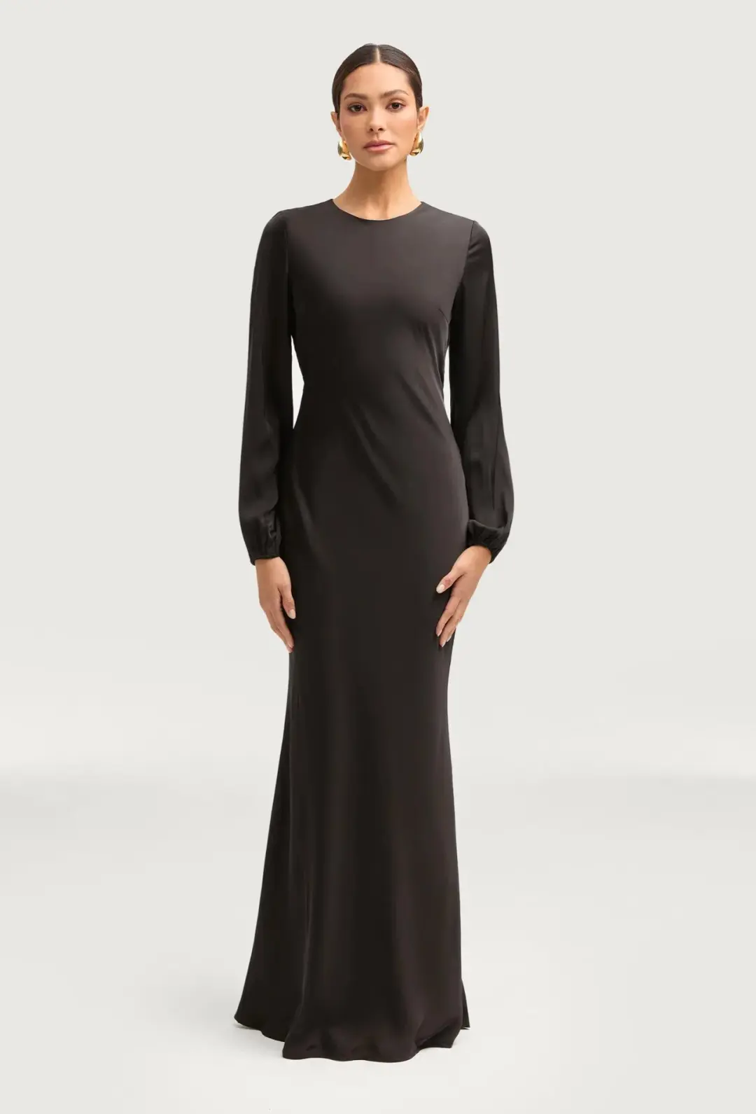 Veiled Kamila Satin Maxi Dress Black Size S / AU 8 for rent on The Volte - main image