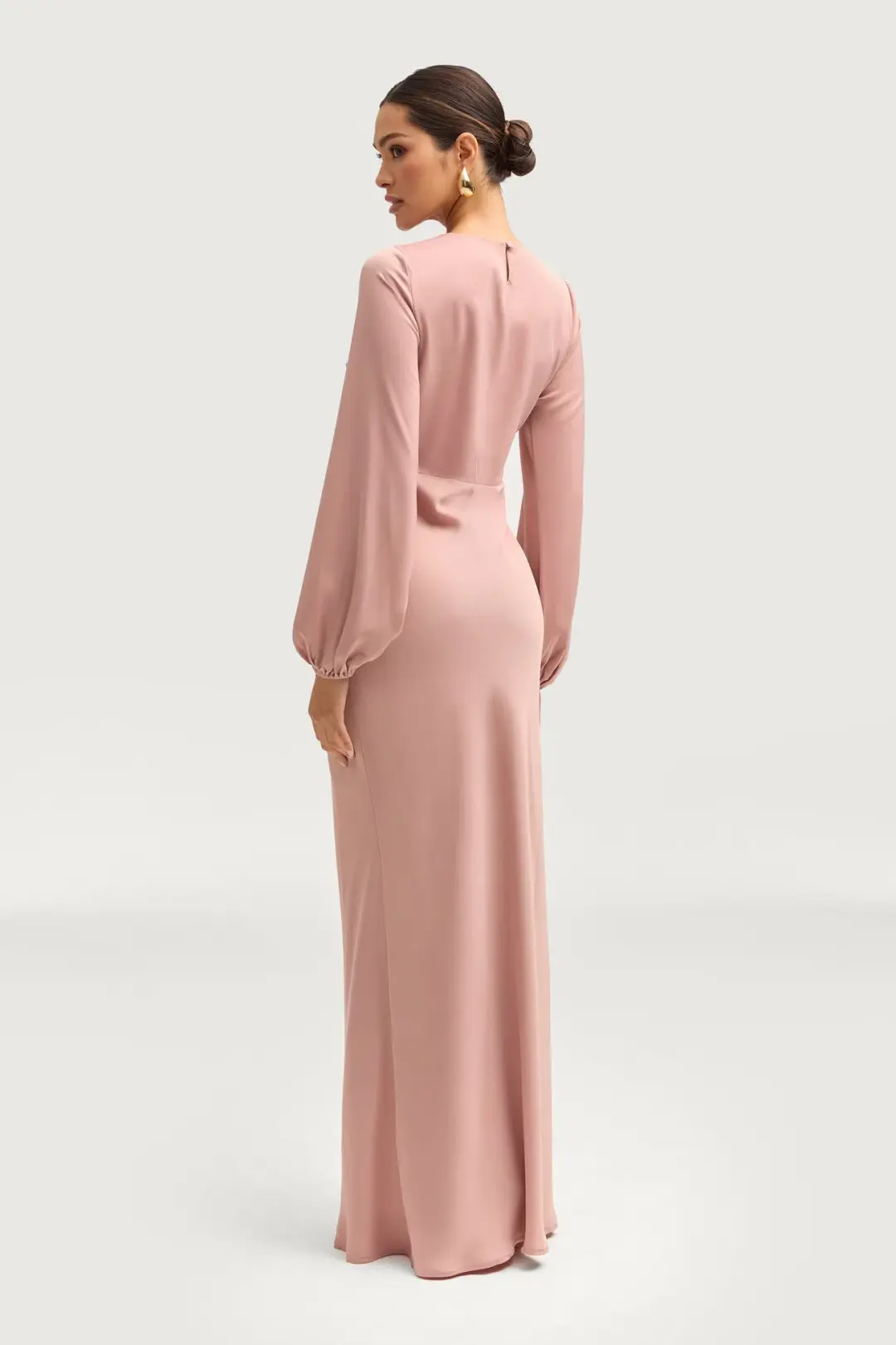 Veiled Kamila Satin Maxi Dress Blush Size S / AU 8 for rent on The Volte - main image