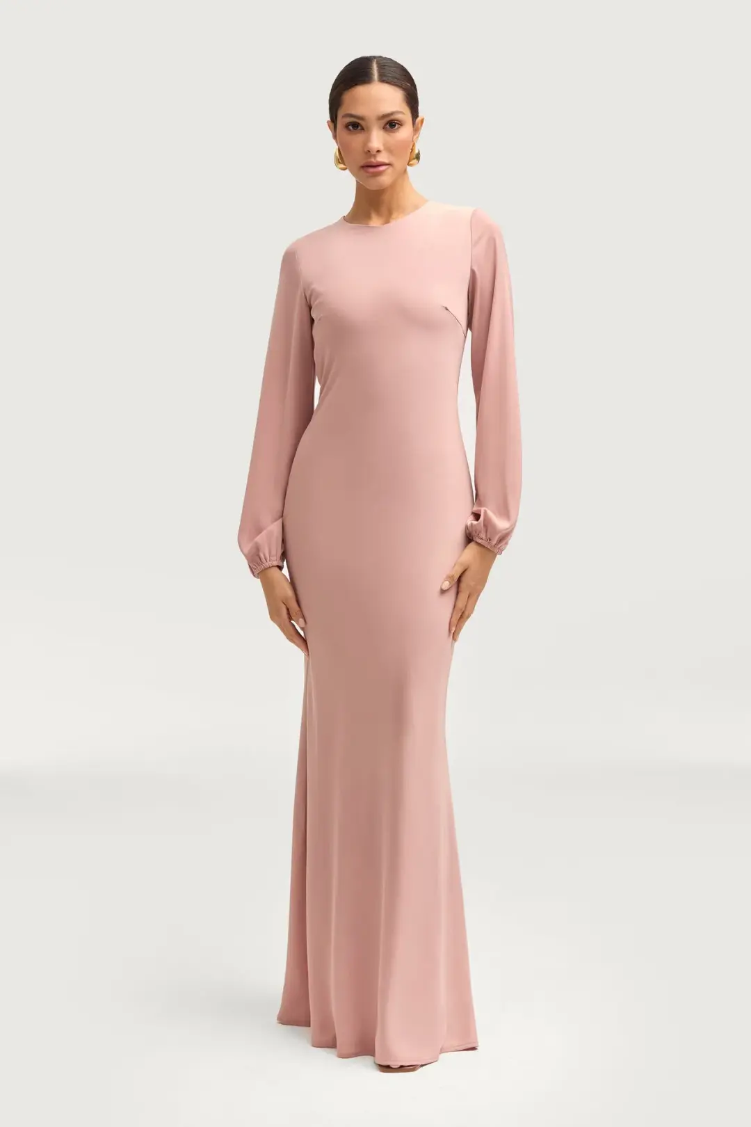 Veiled Kamila Satin Maxi Dress Blush Size S / AU 8 for rent on The Volte - main image