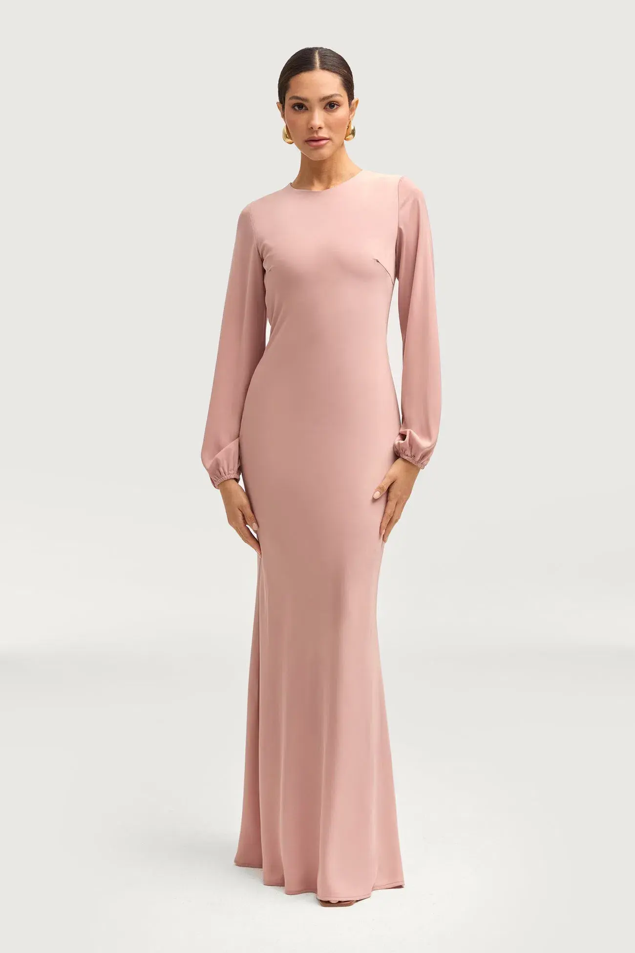 Veiled Kamila Satin Maxi Dress Blush Size S / AU 8 - Image 1