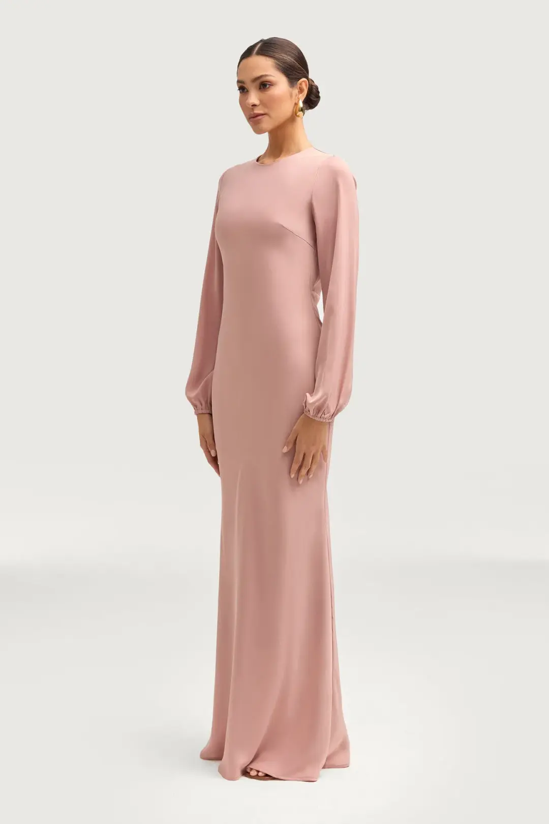Veiled Kamila Satin Maxi Dress Blush Size S / AU 8 for rent on The Volte - main image
