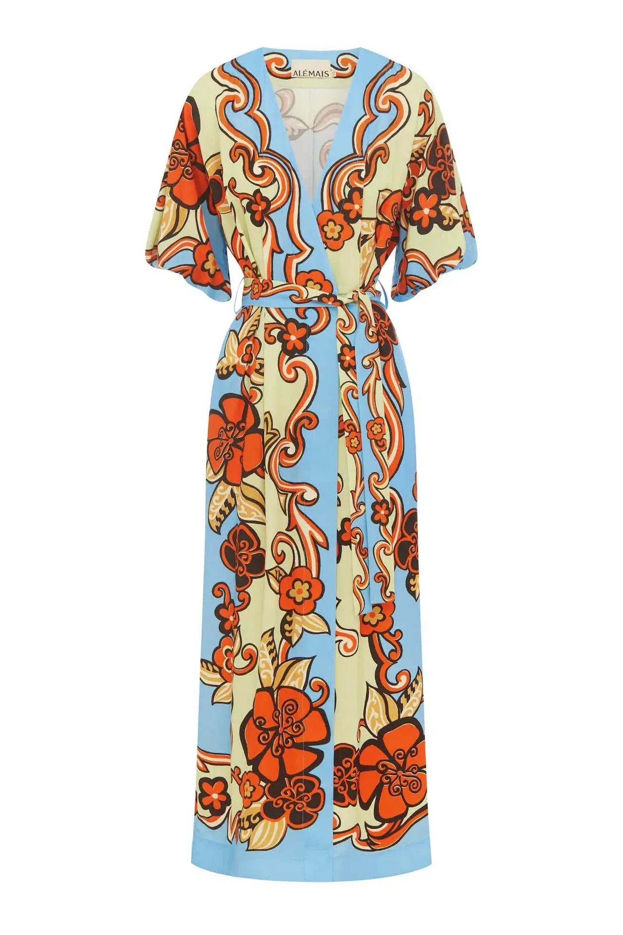 Alémais Ondine Wrap Midi Dress Multi Size 16 - Image 4