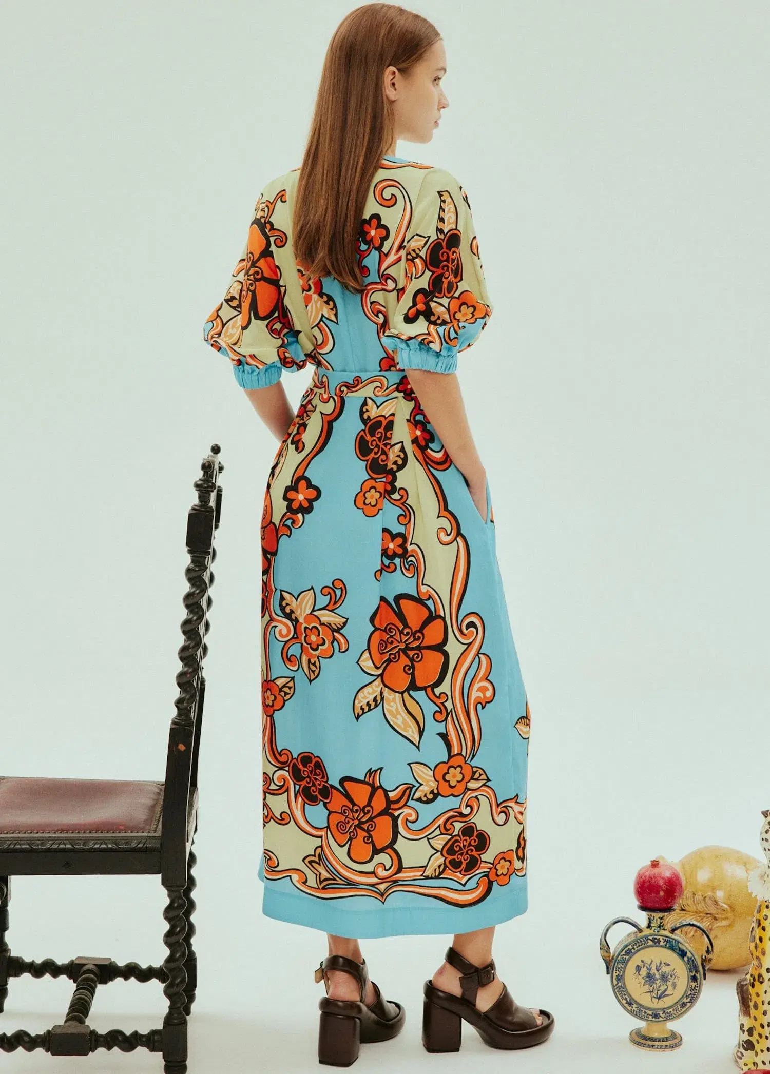 Alémais Ondine Wrap Midi Dress Multi Size 16 - Image 3