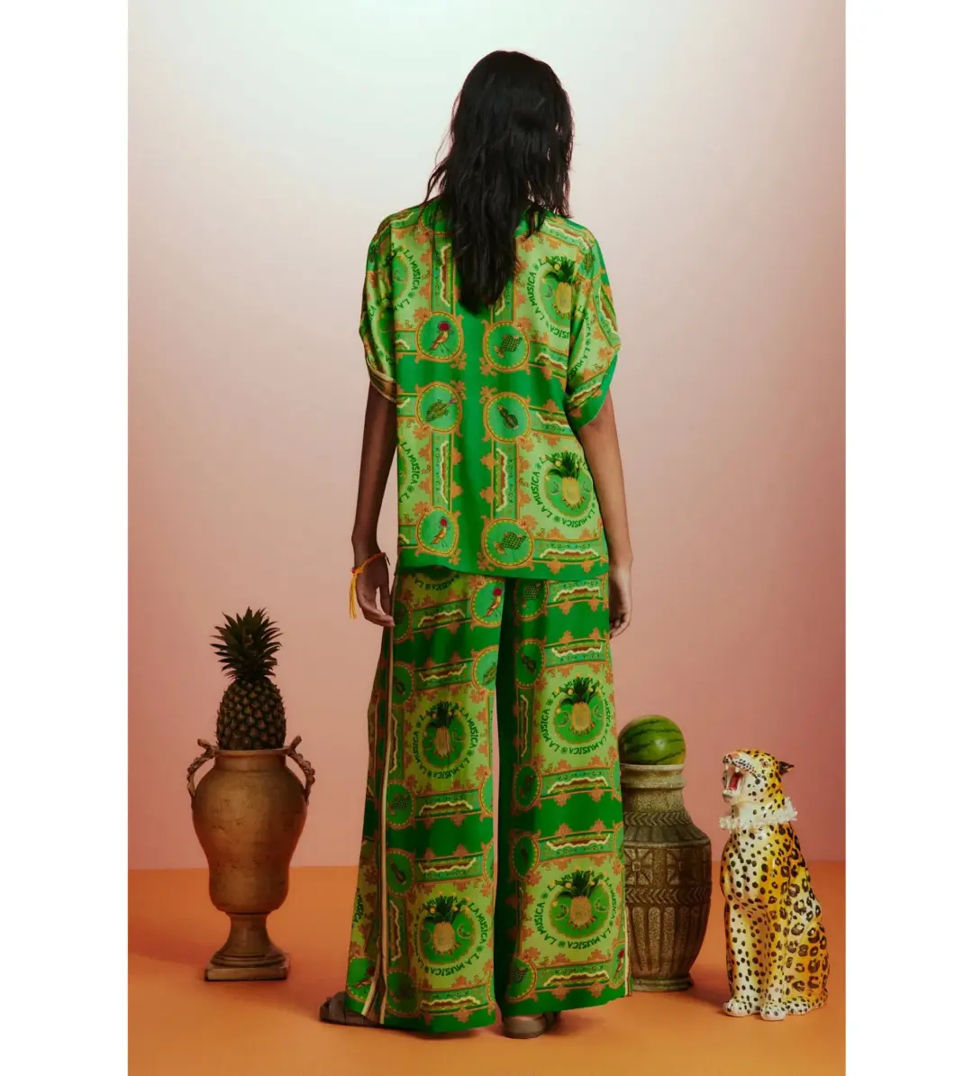 Alémais La Musica Silk Shirt and Pant Green Size AU 16 for rent on The Volte - main image