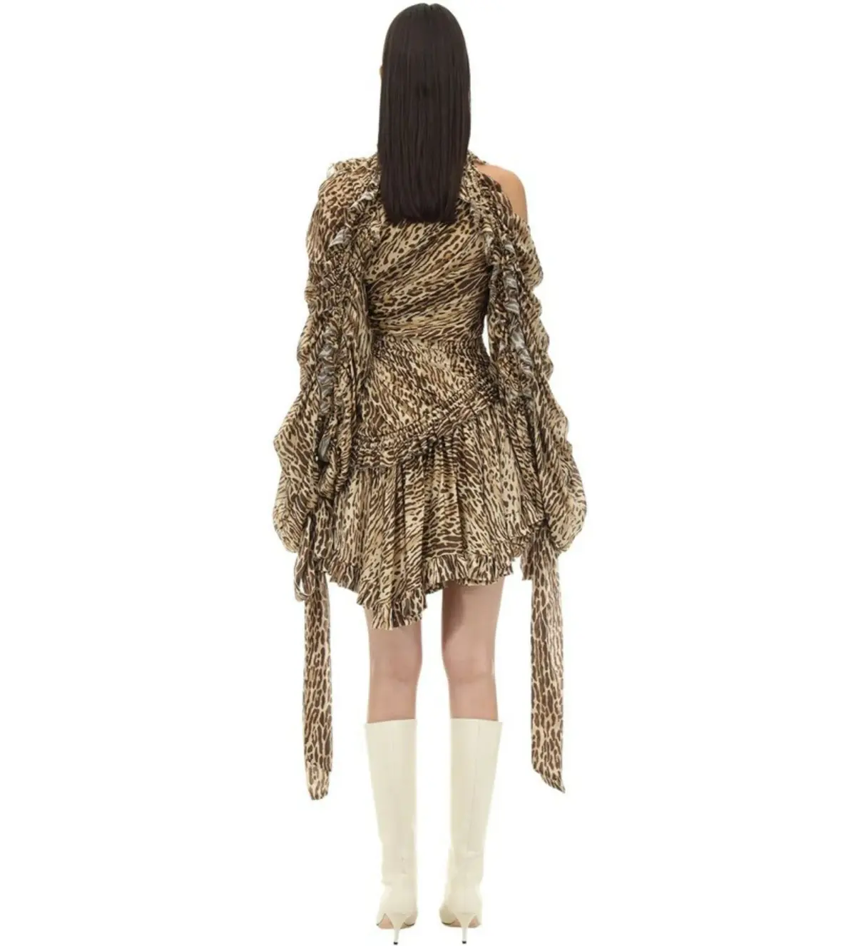 Zimmermann Espionage Drawn Mini Dress Leopard Print Size 0 / AU 8 - Image 2