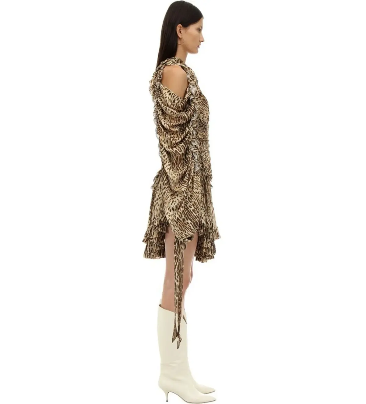 Zimmermann Espionage Drawn Mini Dress Leopard Print Size 0 / AU 8 - Image 3