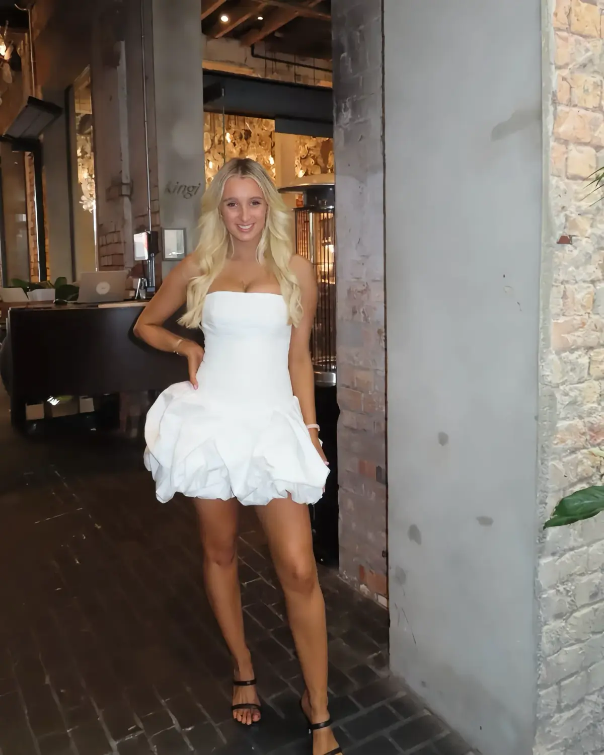 Aje Violette Bubble Hem Mini Dress Ivory Size XS / AU 6 - Image 4