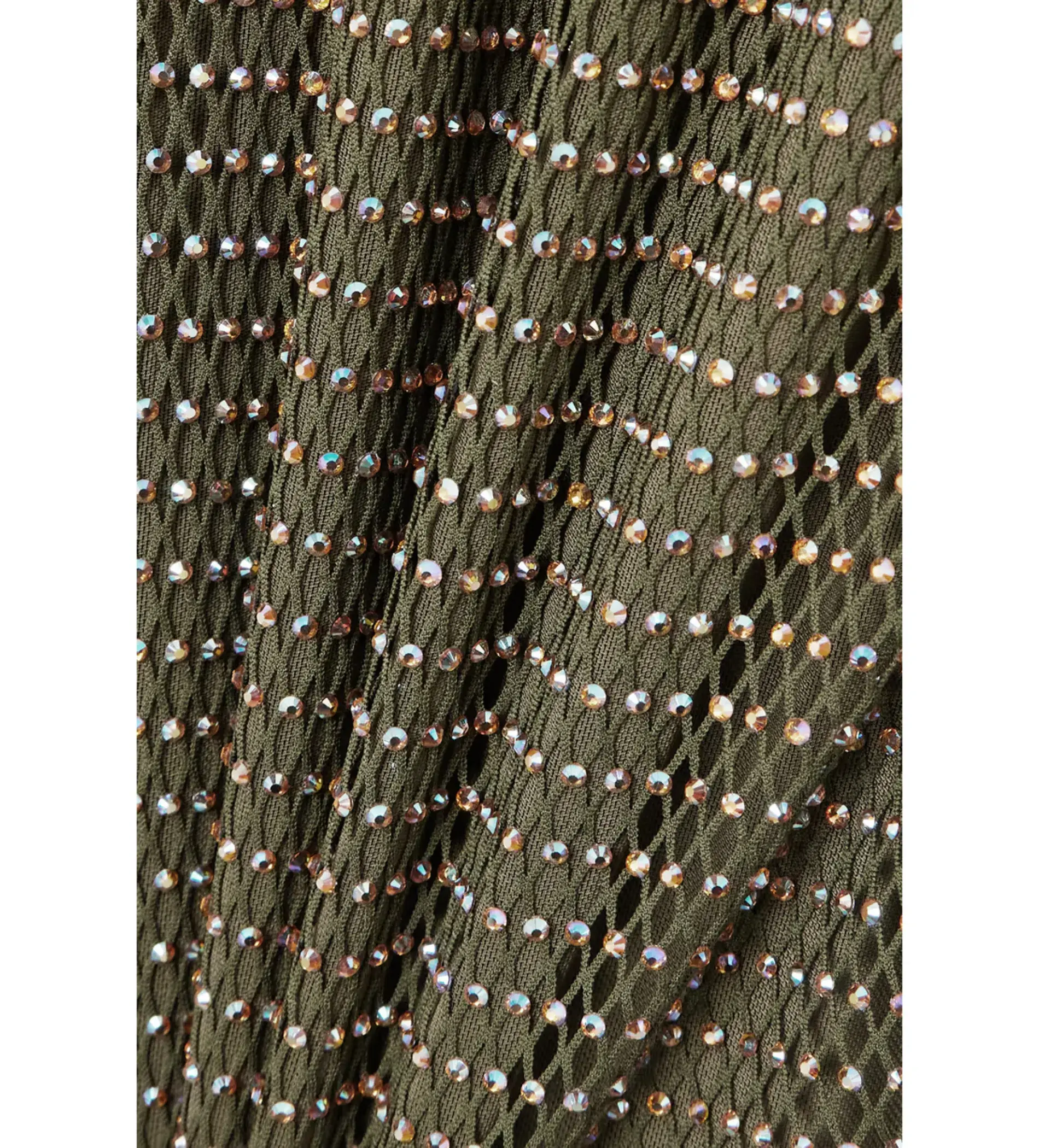 Self Portrait Crystal-embellished Fishnet Gown Green Size AU 8  - Image 3
