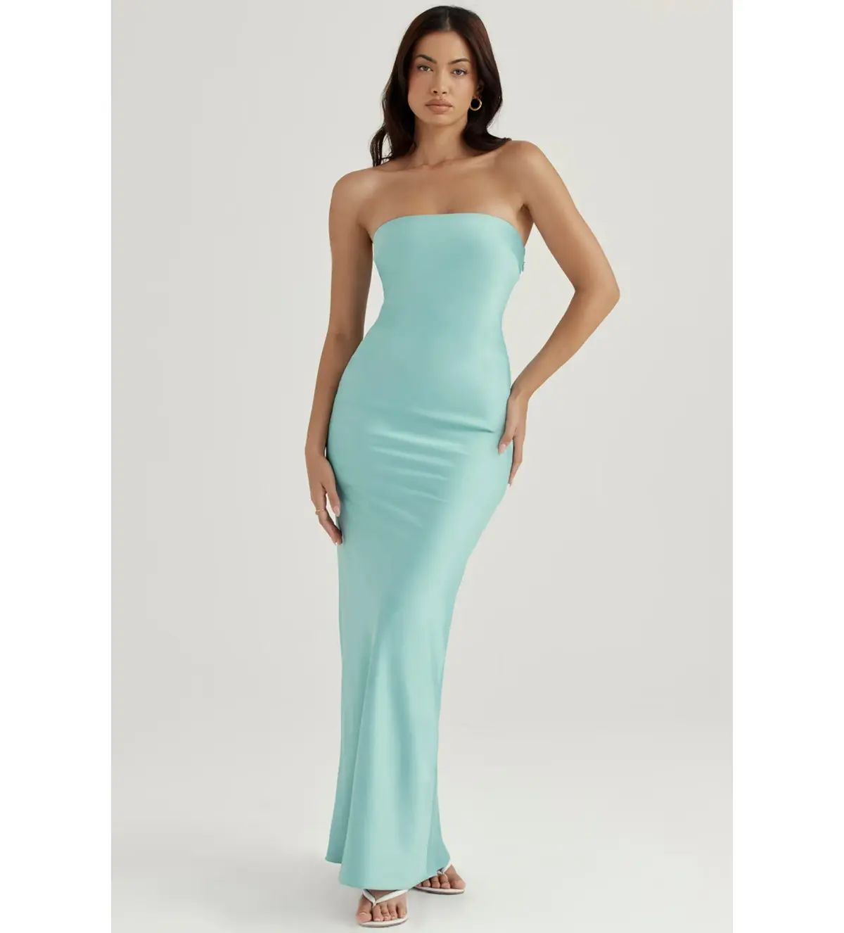 House of CB Alette Satin Maxi Dress Jade Size M / AU 10  - Image 1