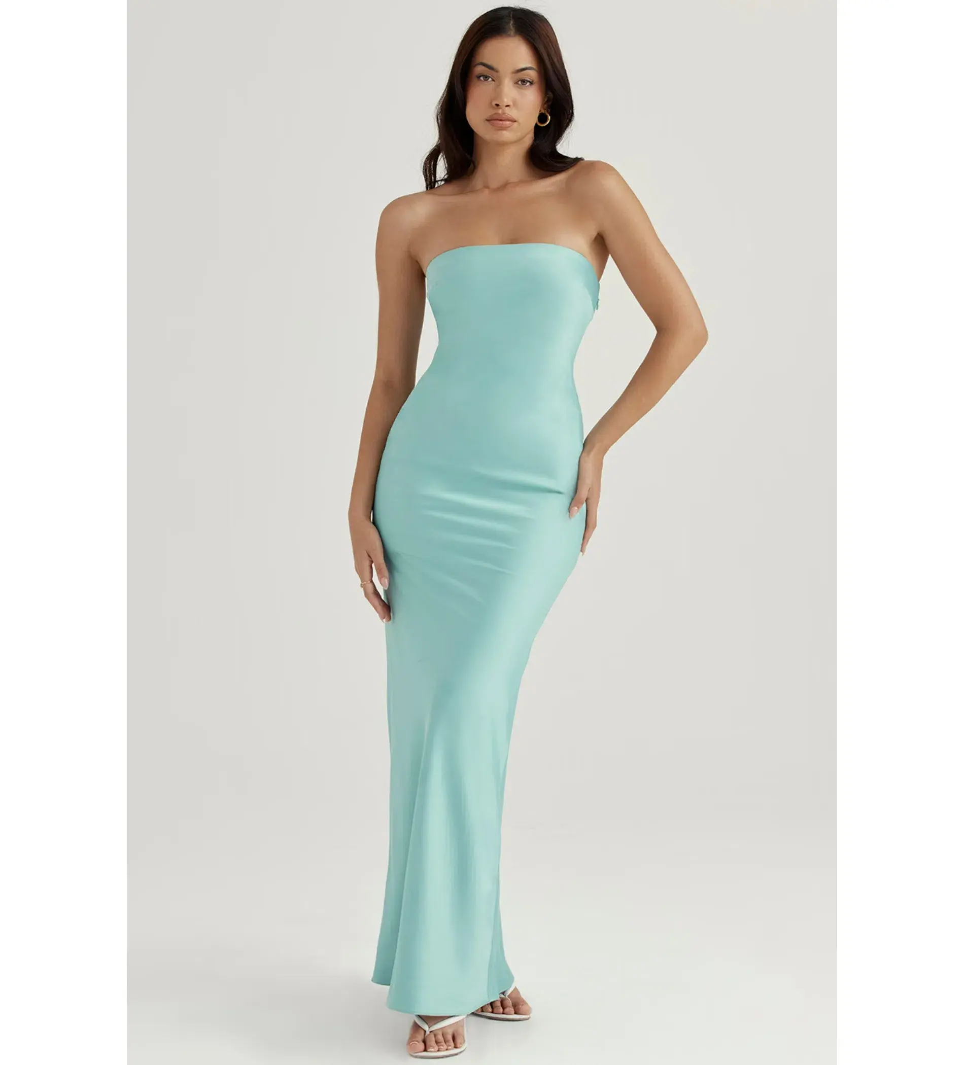 House of CB Alette Satin Maxi Dress Jade Size M / AU 10  - Image 1