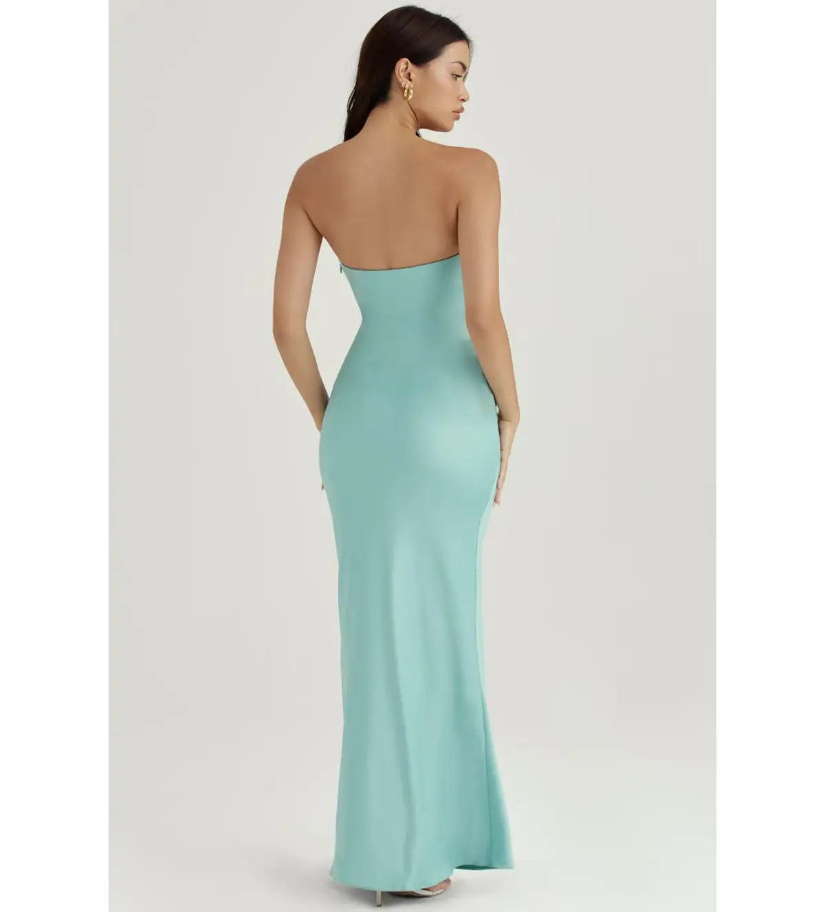 House of CB Alette Satin Maxi Dress Jade Size M / AU 10  - Image 3