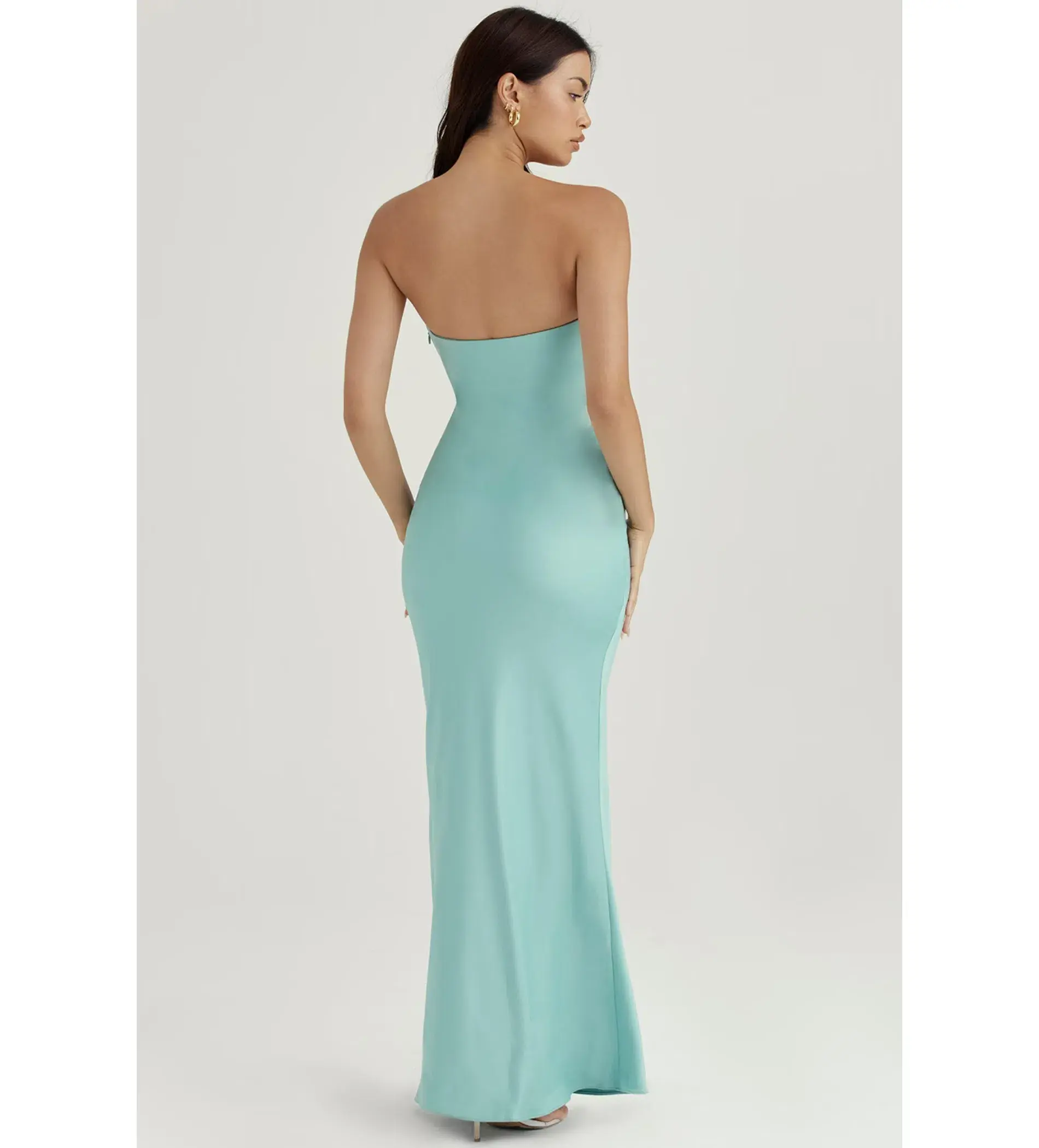 House of CB Alette Satin Maxi Dress Jade Size M / AU 10  - Image 3