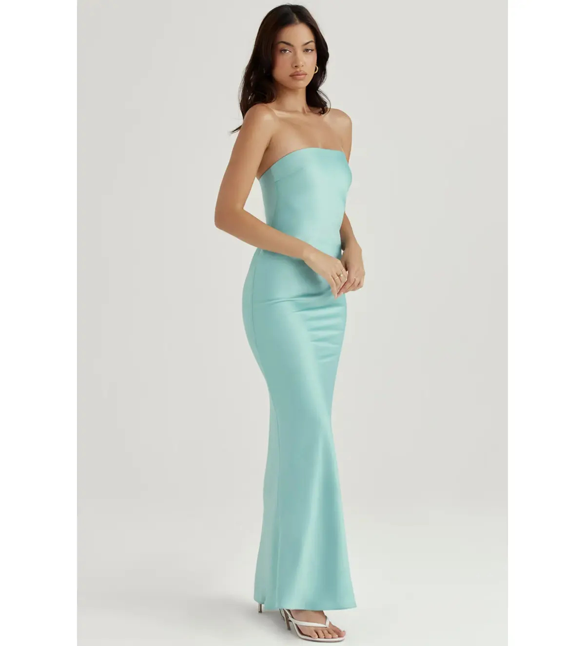 House of CB Alette Satin Maxi Dress Jade Size M / AU 10  - Image 2