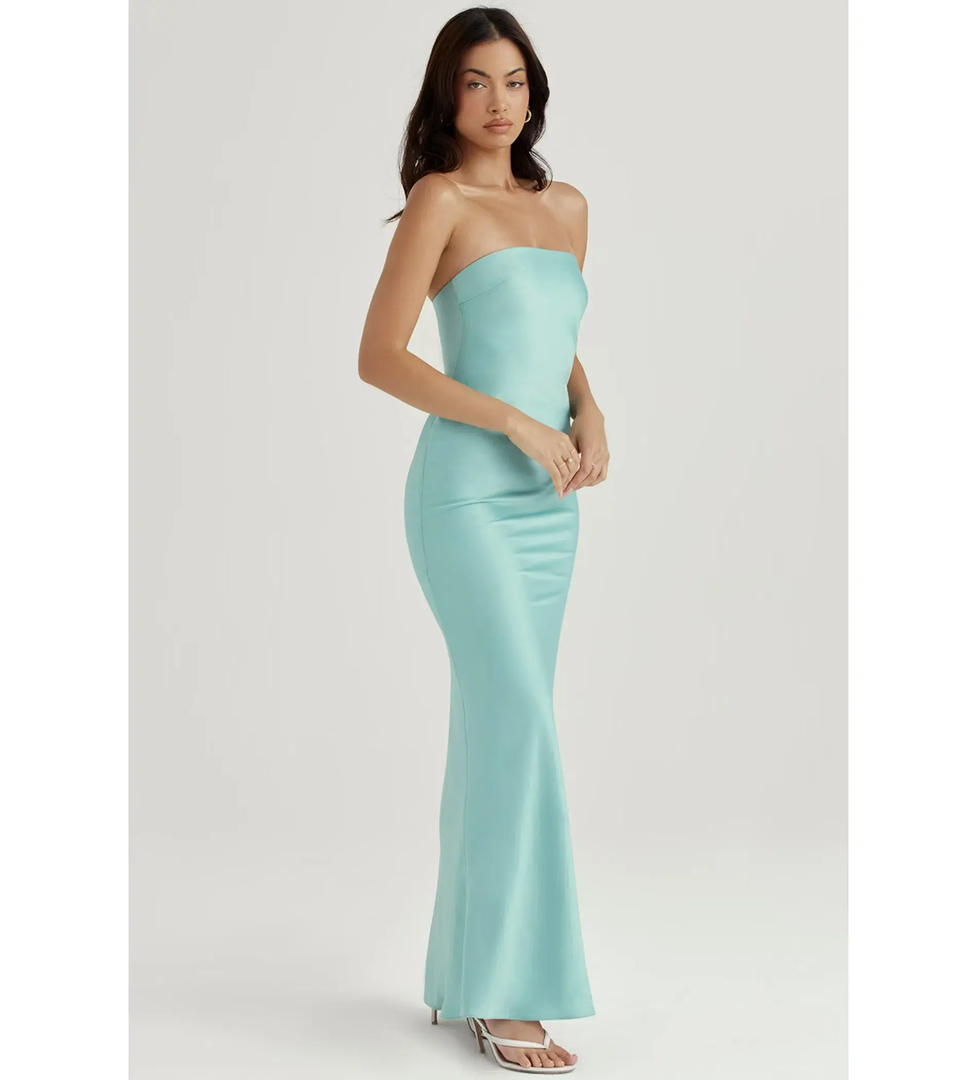 House of CB Alette Satin Maxi Dress Jade Size M / AU 10  - Image 2
