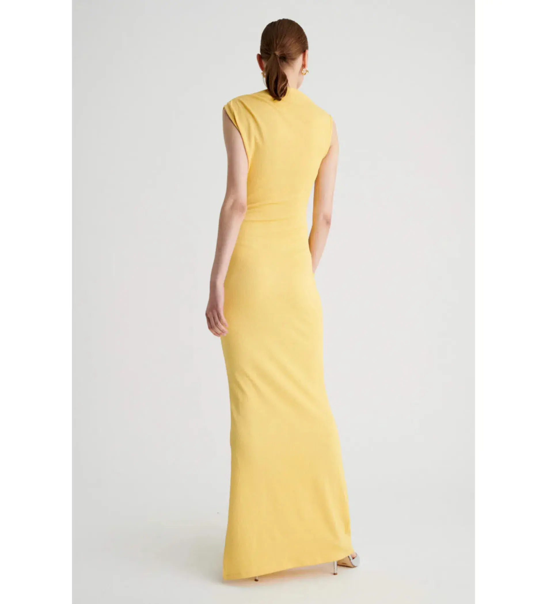 Suboo Vega Rouched Midid Dress in Butter Size AU 8 - Image 3