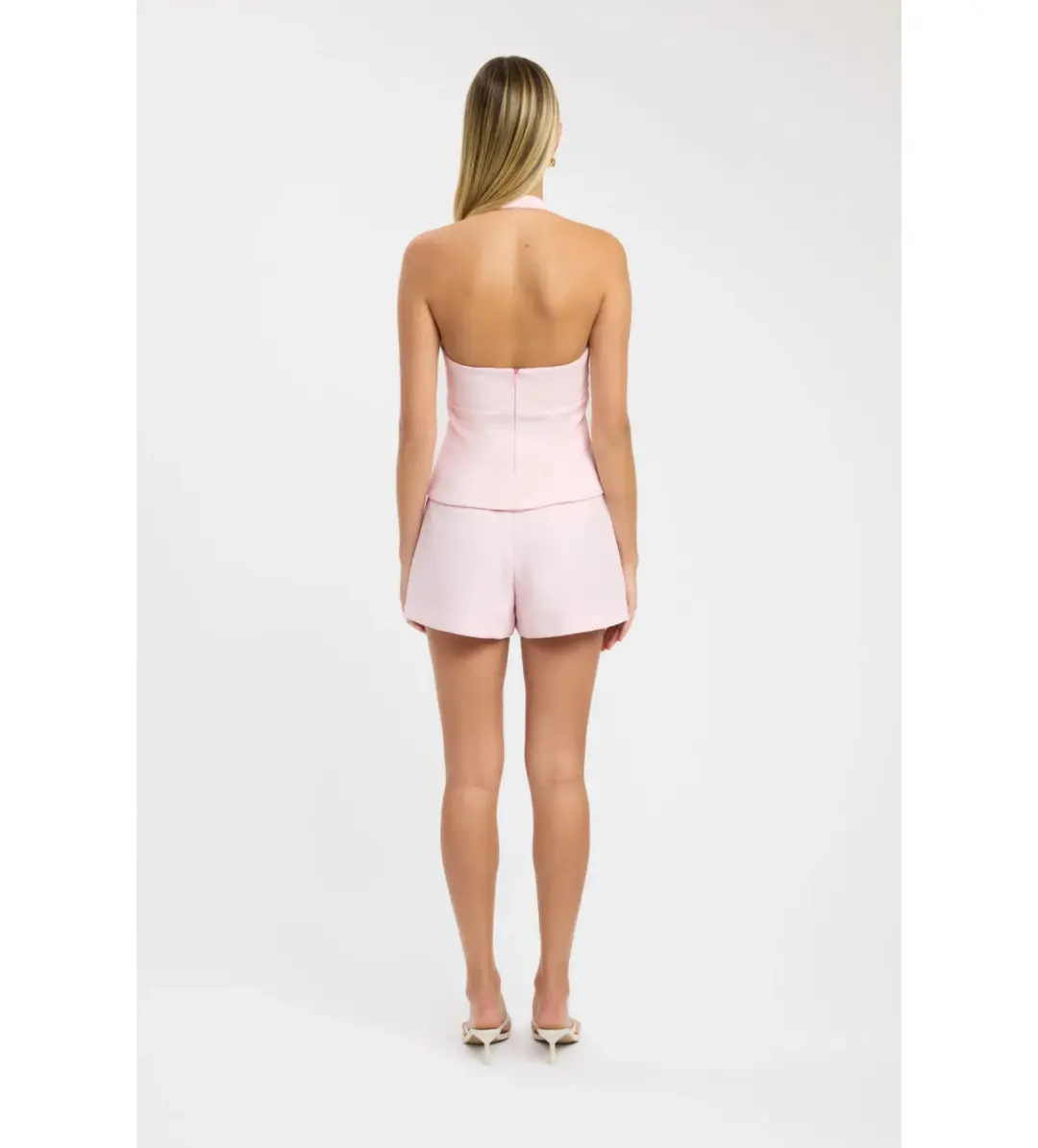 Kookai Ariel Double Belt Halter Top And Maria Maxi Skirt Set in Heavenly Pink Size AU 10 for rent on The Volte - main image