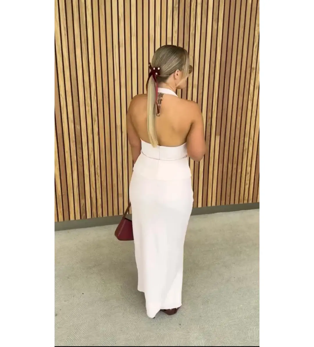 Kookai Ariel Double Belt Halter Top And Maria Maxi Skirt Set in Heavenly Pink Size AU 10 for rent on The Volte - main image