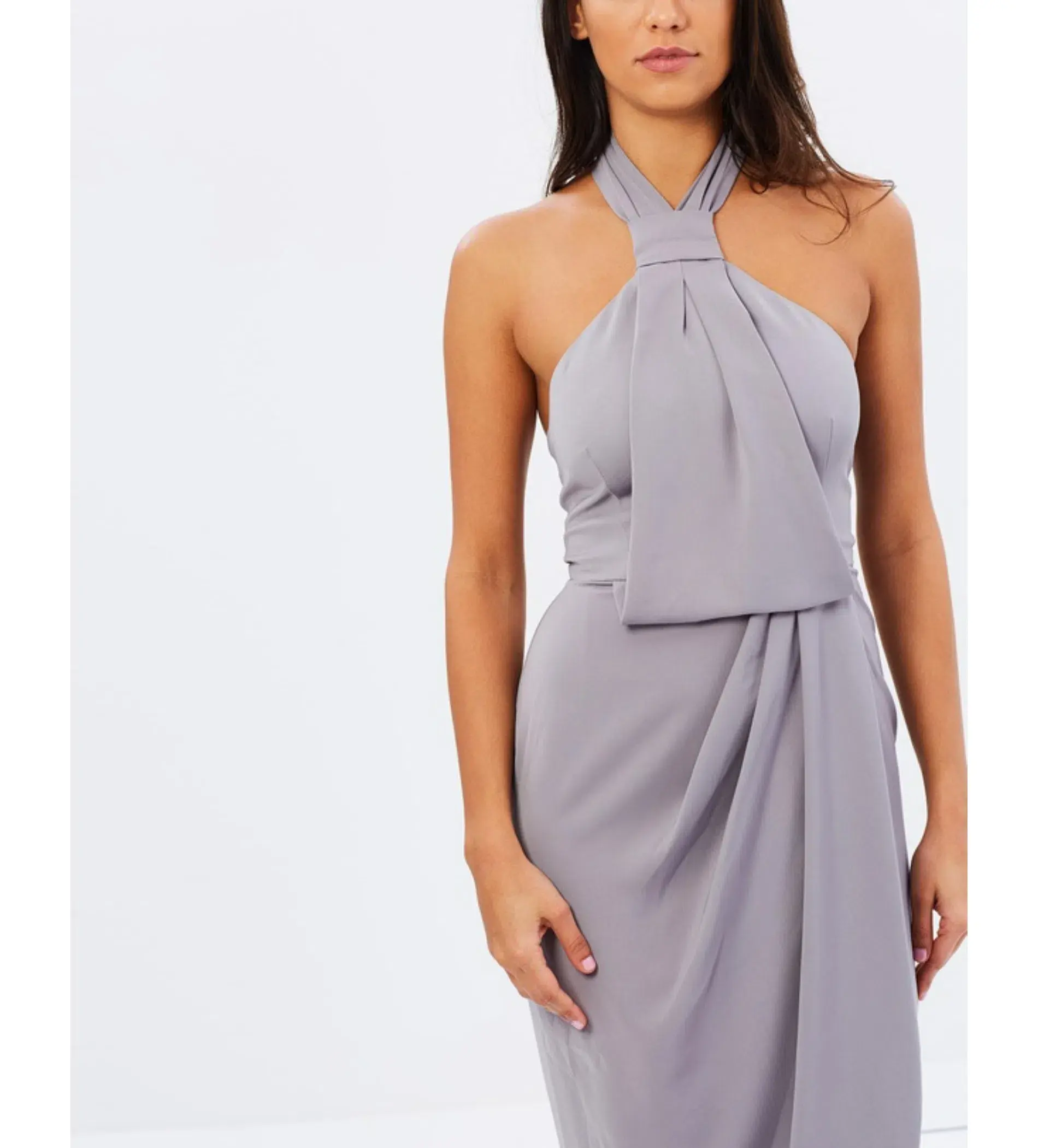 Shona Joy Core Knot Draped Dress Grey Size AU 16 - Image 5