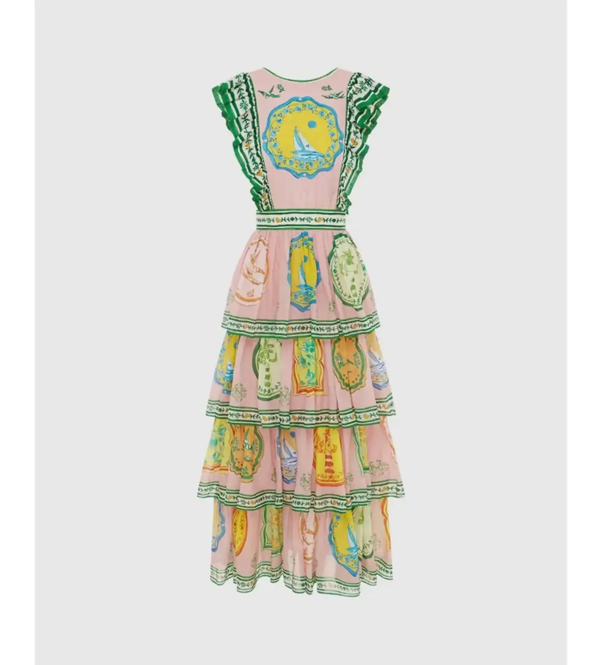 Alemais Porcelain Frill Midi Dress in Pink Size AU 12 - Image 3