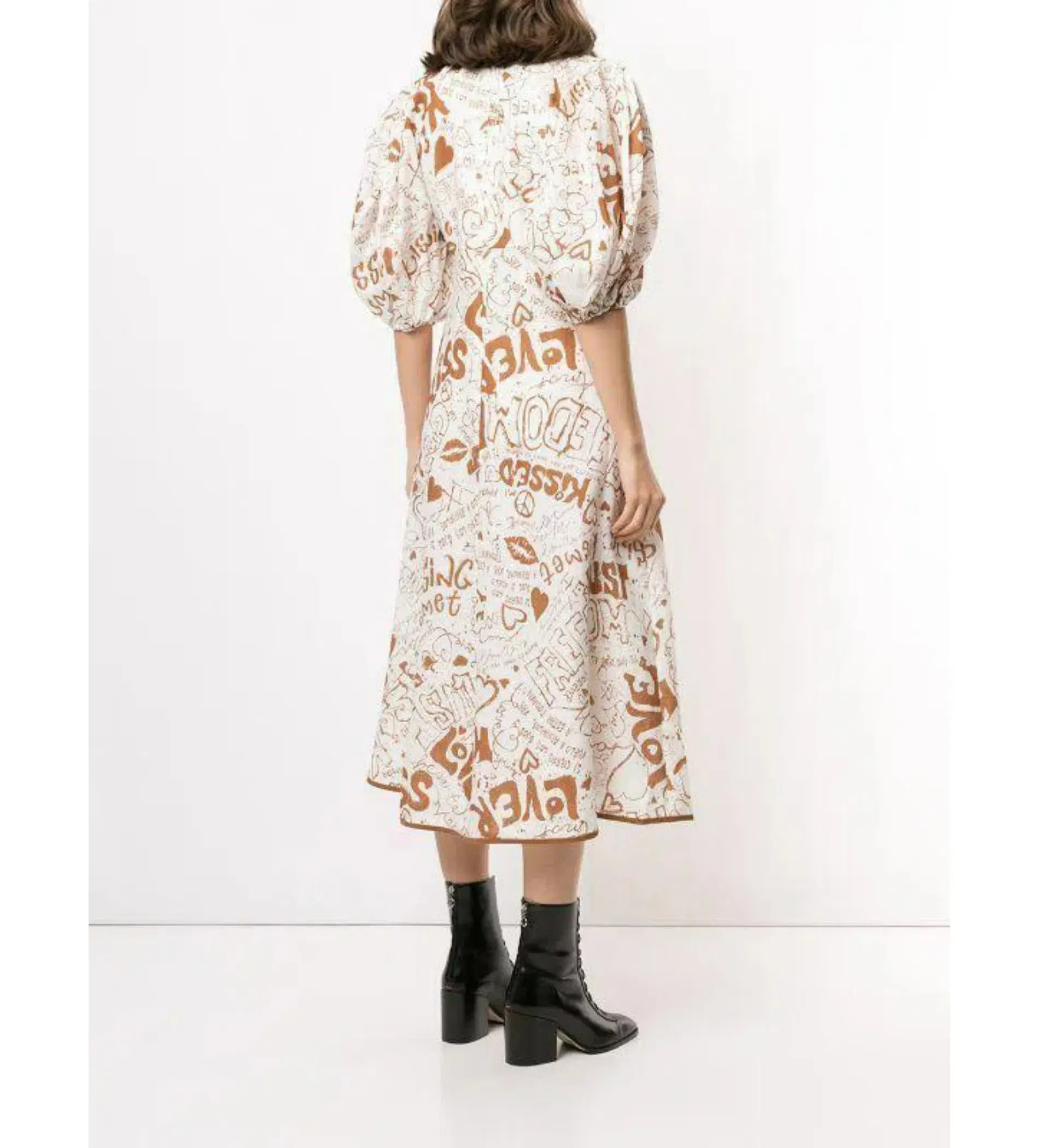 Zimmermann Graffiti Linen Day Dress in Graffiti Print Size 2 / AU 12 - Image 2