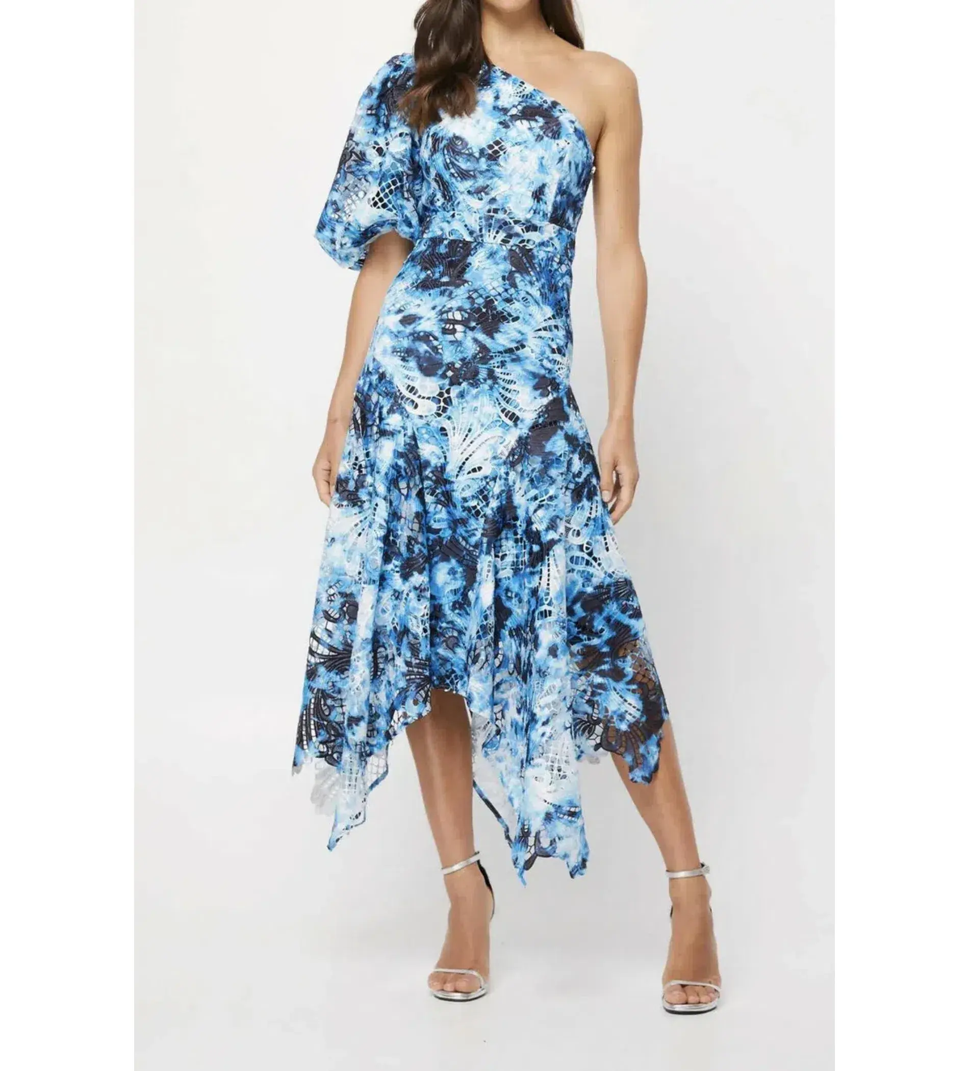 Mossman High Rise Maxi Dress in Blue Tie Dye Size AU 14  - Image 1