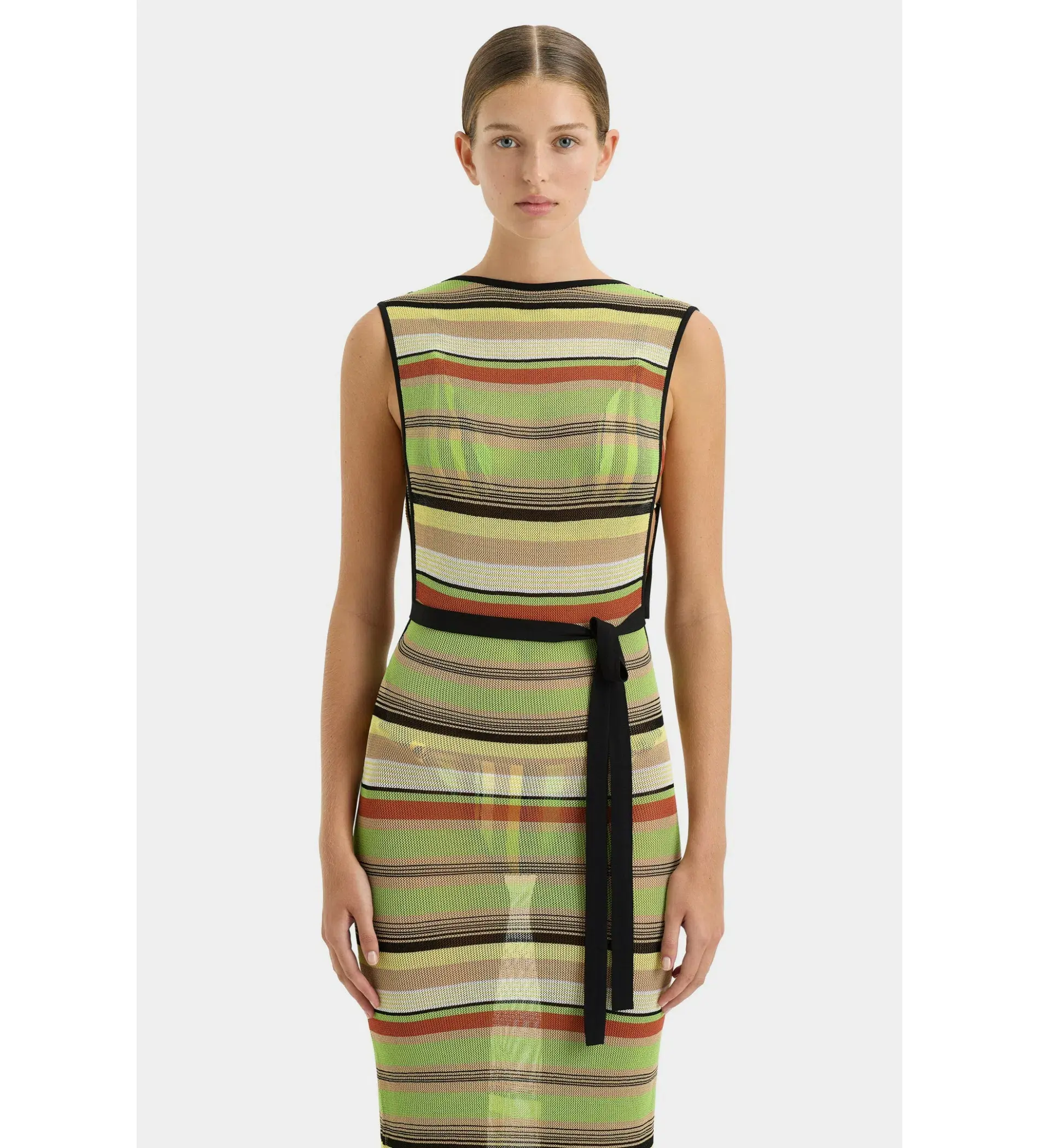 Sir the Label Coastline Tie Dress in Palm Stripe Size AU 6 - Image 2