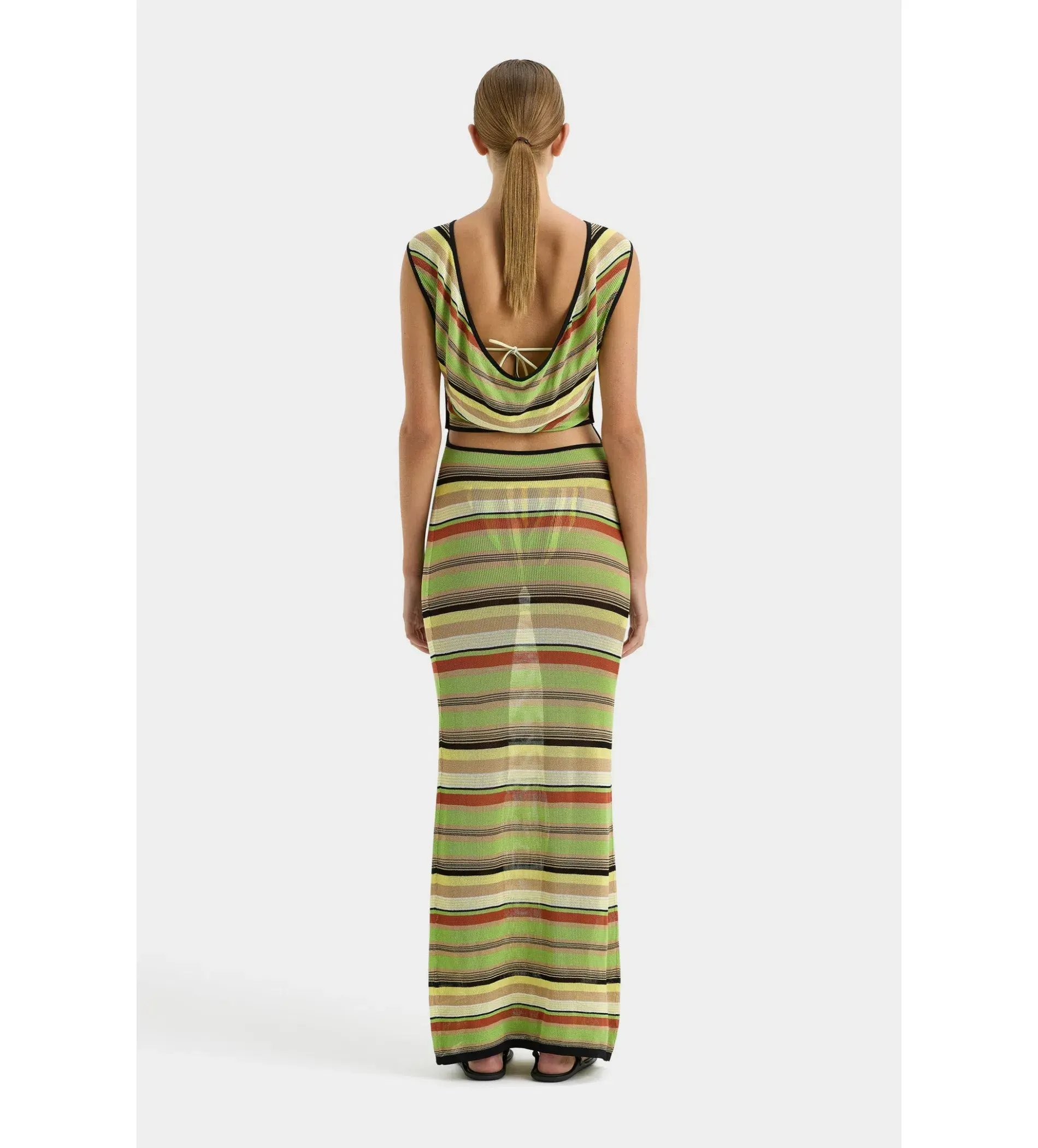 Sir the Label Coastline Tie Dress in Palm Stripe Size AU 6 - Image 4